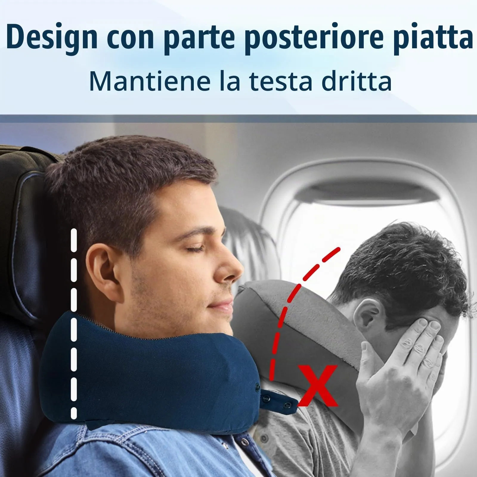 Cirorld Cuscino da Viaggio per Collo in Memory Foam Regolabile, con Maschera per Dormire, Tappi Auricolari e Borsa per Trasporto - immagine 2