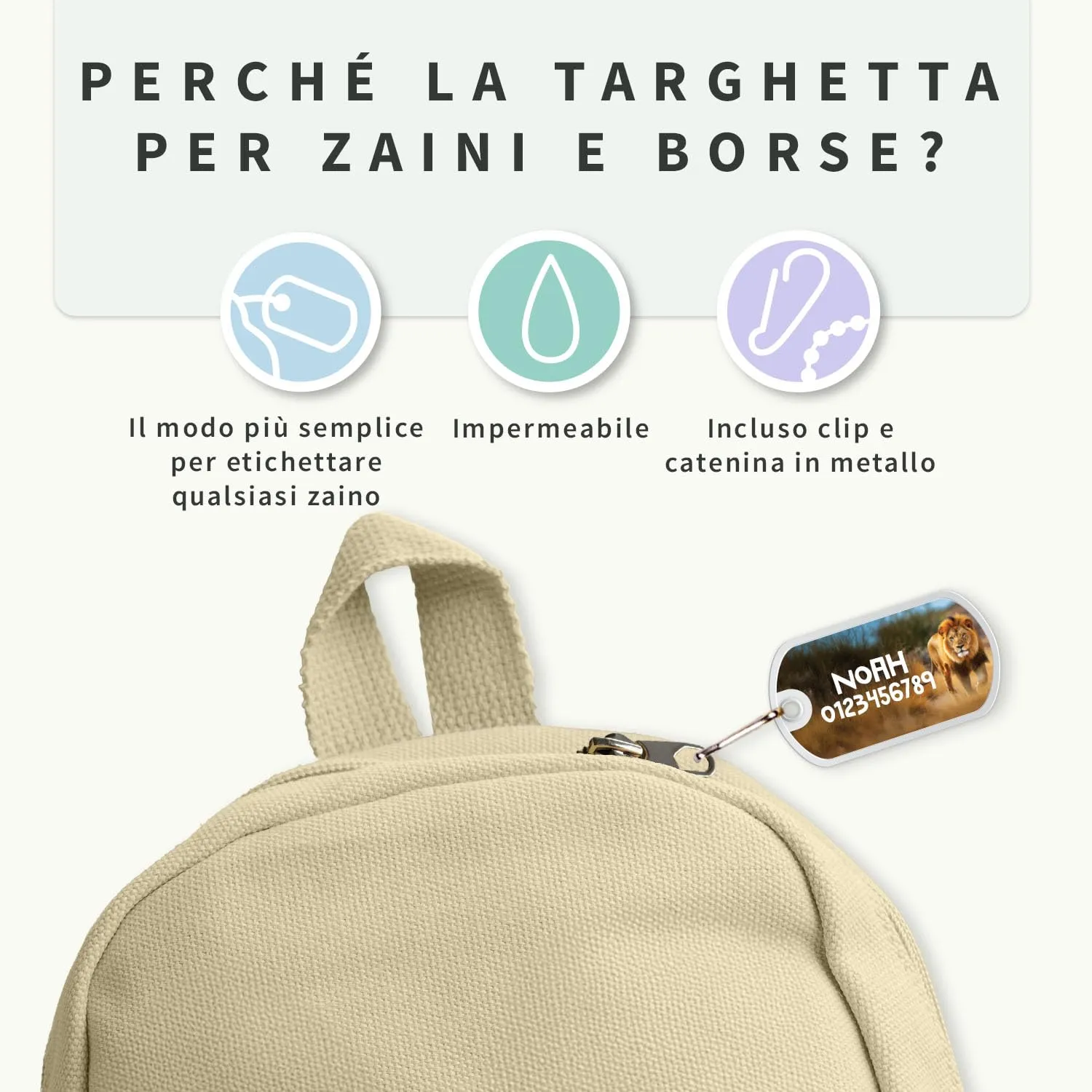 Stellasticker Targhetta personalizzata per zaino, borse e valigie - Design Realistico - immagine 2