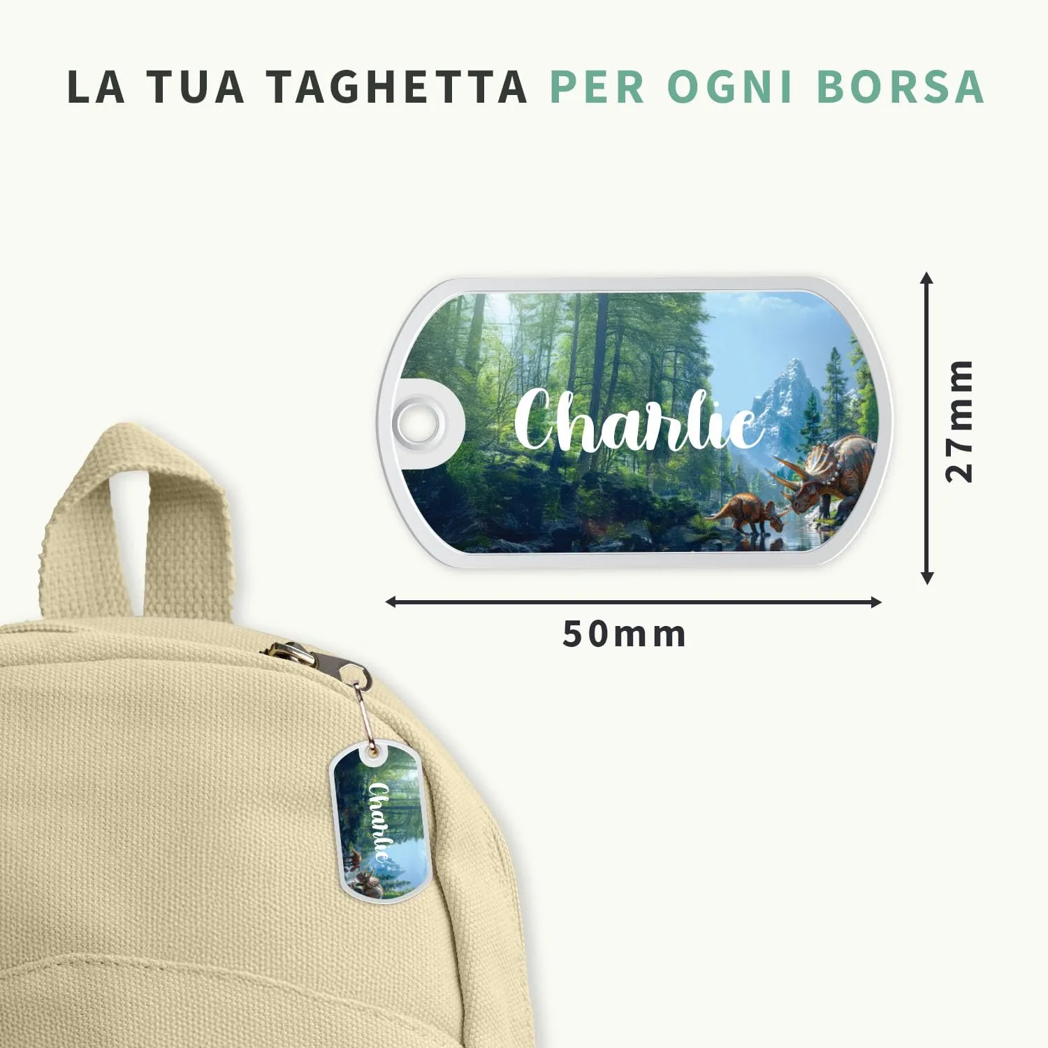 Stellasticker Targhetta personalizzata per zaino, borse e valigie - Design Realistico - immagine 4
