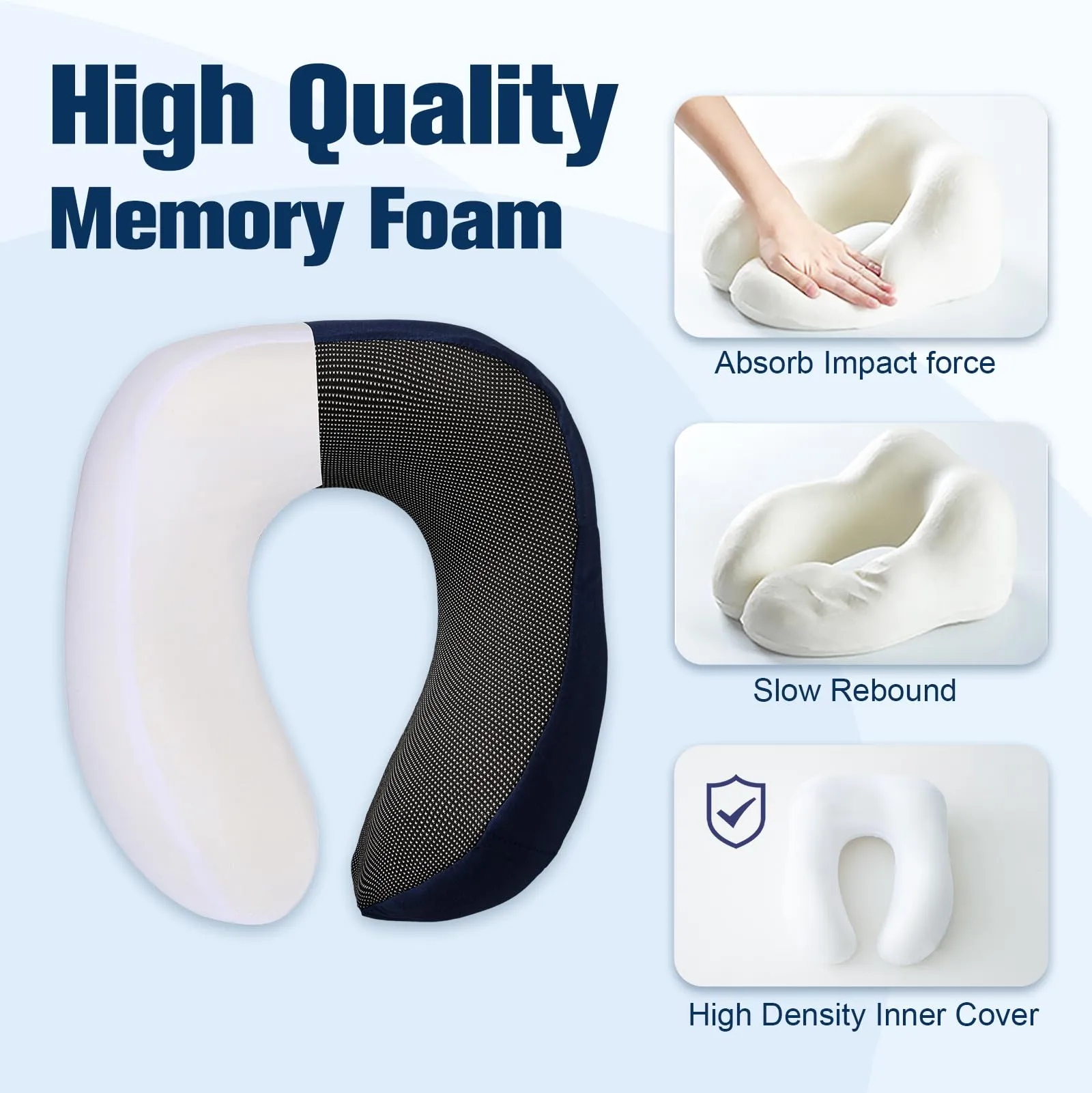 Cirorld Cuscino da Viaggio Collo in Memory Foam Regolabile con Maschera per Dormire, Tappi Auricolari e Borsa per Trasporto - immagine 4