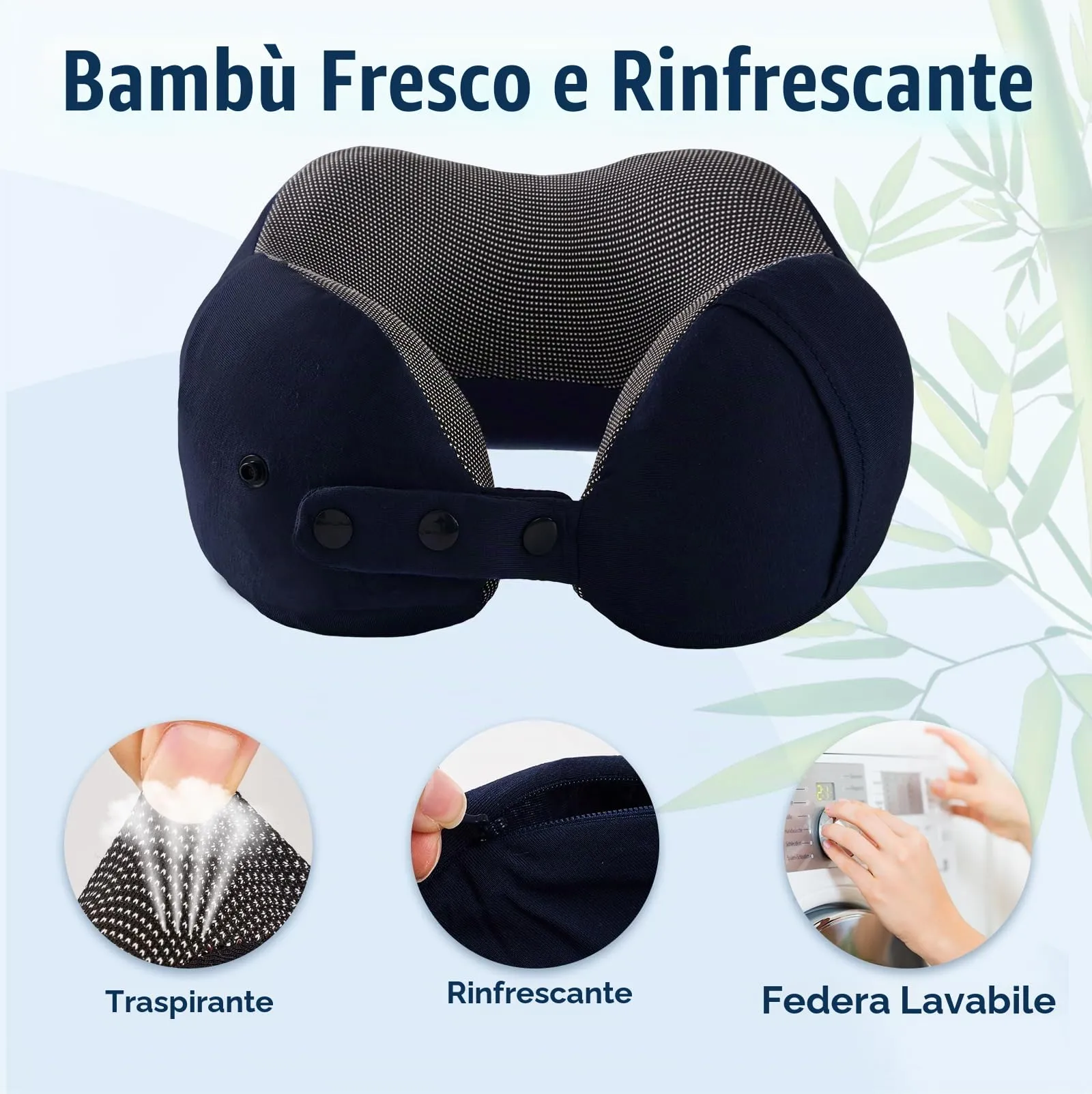 Cirorld Cuscino da Viaggio Collo in Memory Foam Regolabile con Maschera per Dormire, Tappi Auricolari e Borsa per Trasporto - immagine 5
