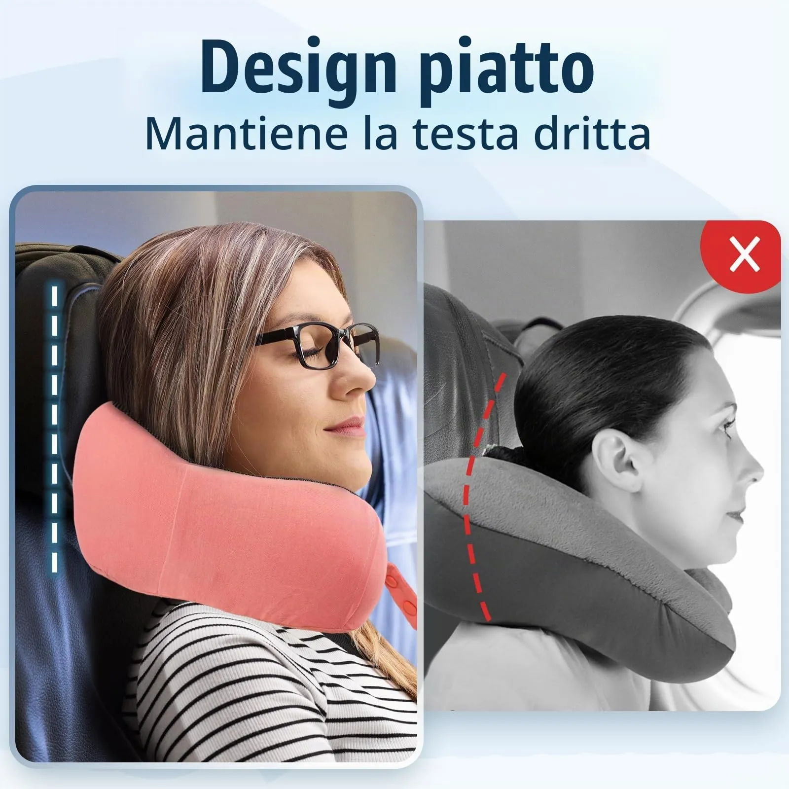 Cirorld Cuscino da Viaggio Memory Foam Regolabile con Maschera per Dormire, Tappi Auricolari e Borsa per Trasporto - immagine 2