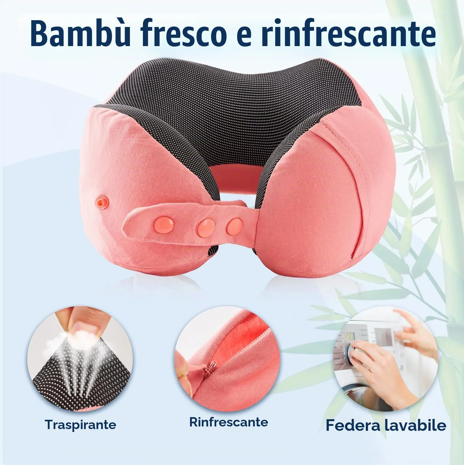 Cirorld Cuscino da Viaggio Memory Foam Regolabile con Maschera per Dormire, Tappi Auricolari e Borsa per Trasporto - immagine 5