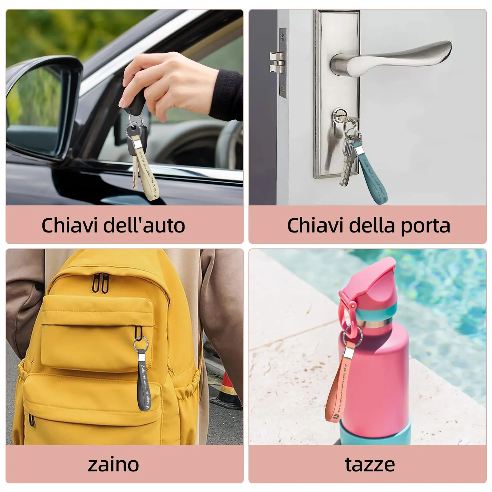 Xingch Portachiavi Motivazionali in Silicone, Multicolore (60 pezzi) - immagine 5