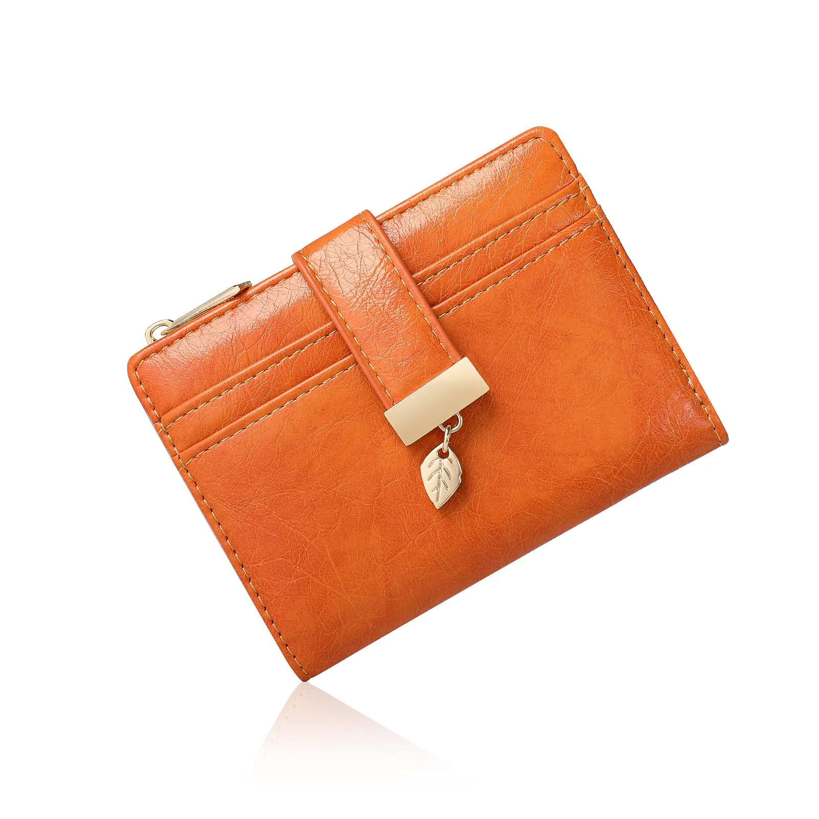Pomelo Best Portafoglio Donna Compatto con Zip, Scomparti per Carte e Finestra Porta Documenti (Arancione) - immagine 1