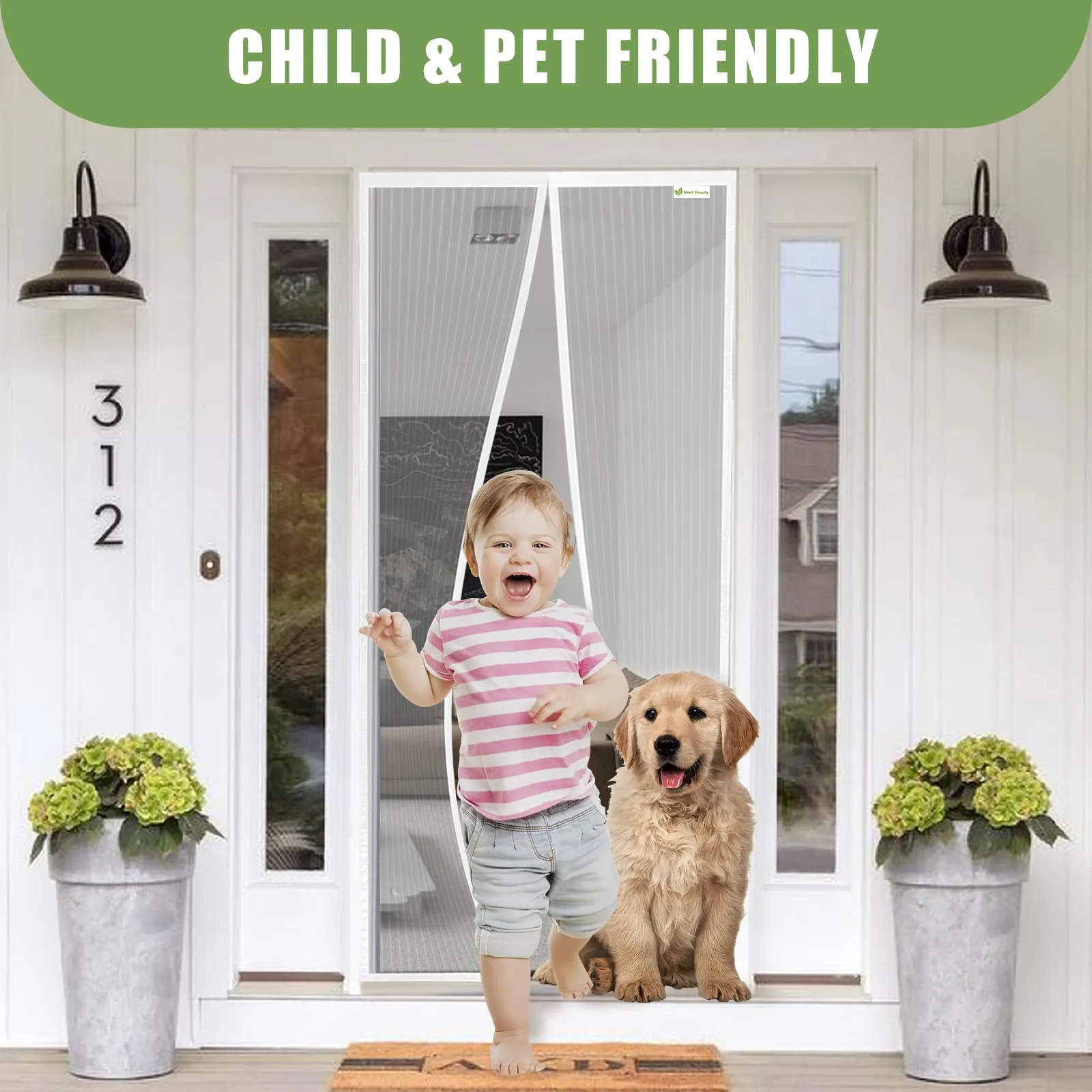 Meet Beauty Zanzariera Magnetica per Porte, 60x165 cm, Bianco - immagine 7