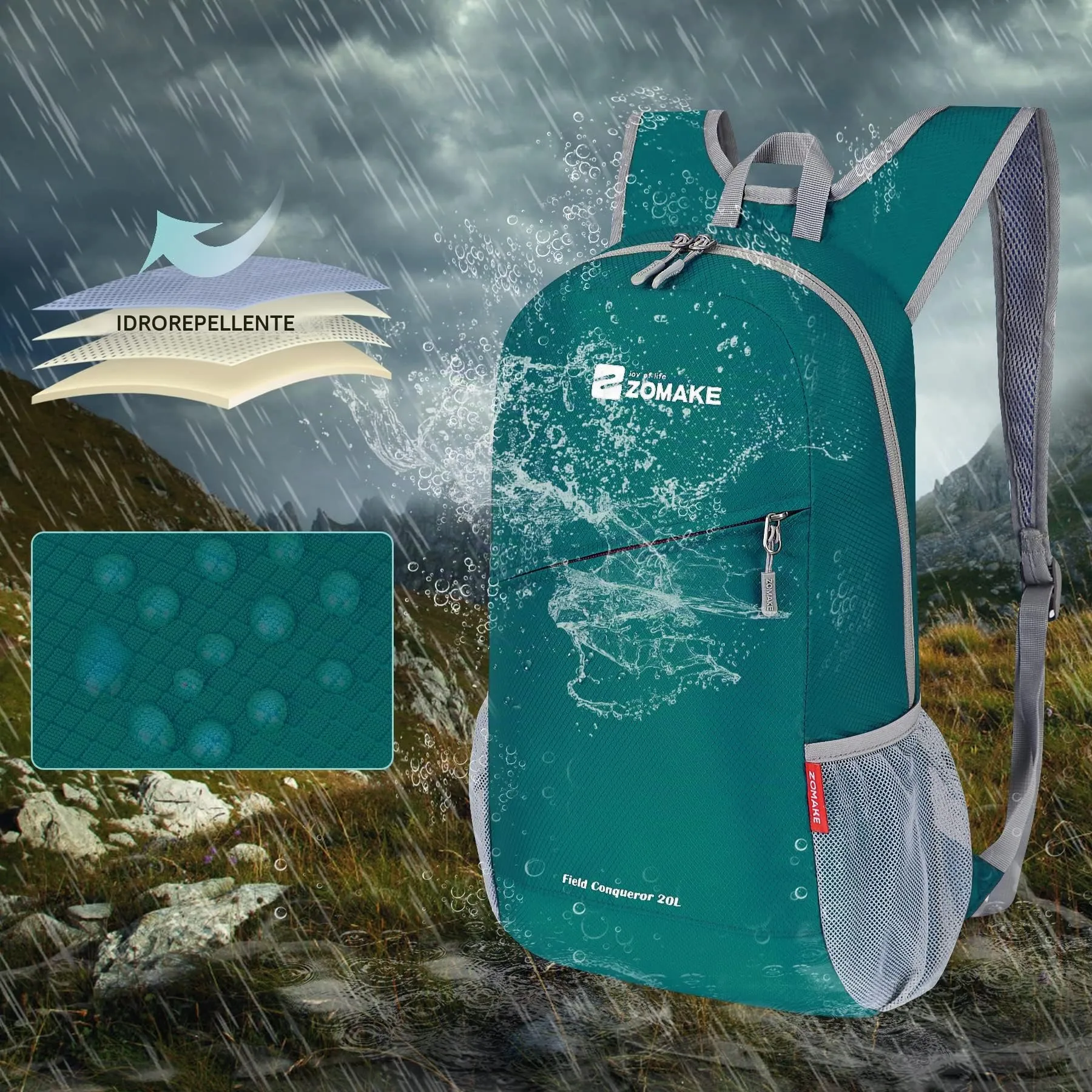 ZOMAKE Zaino Pieghevole Ultraleggero 20L (Army Green) - immagine 4