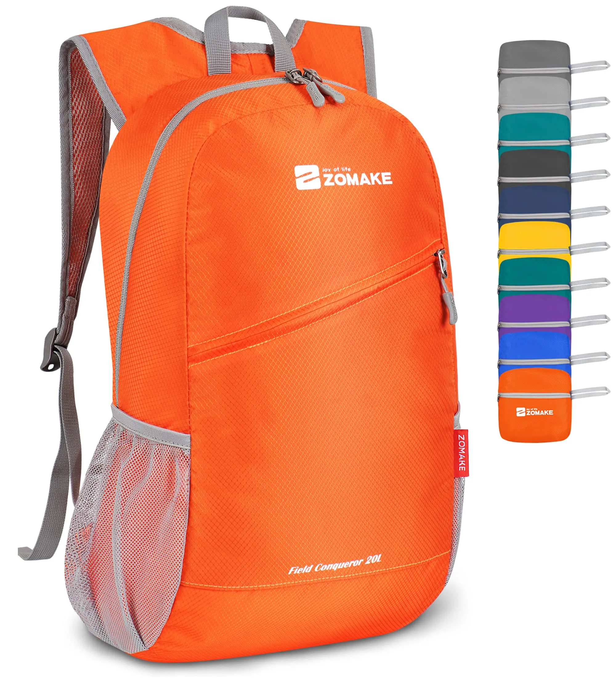 ZOMAKE Zaino Pieghevole Ultraleggero 20L per Viaggio e Trekking, Arancia - immagine 1