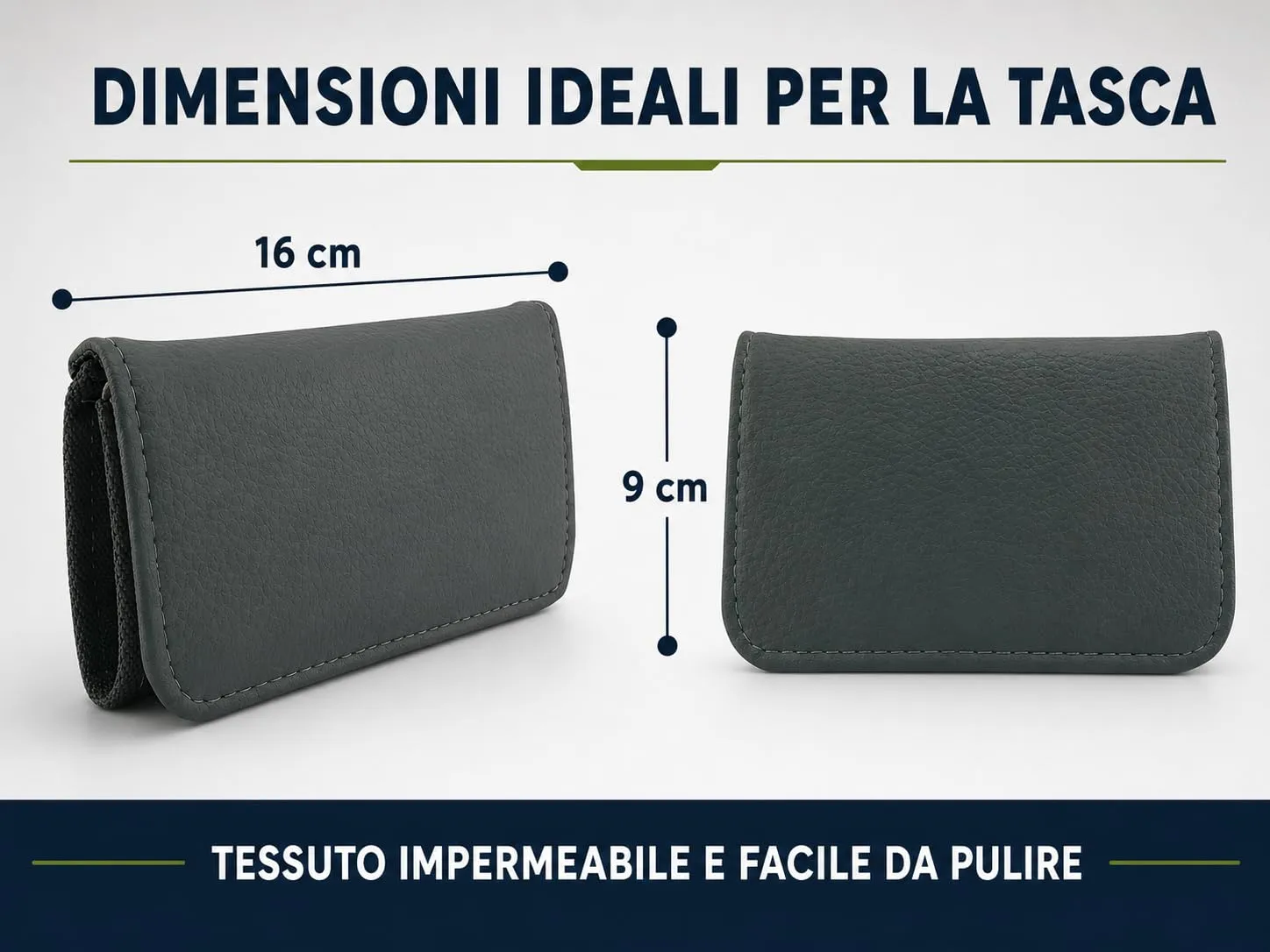Mialand Porta Tabacco in Pelle Sintetica e Tela Nero M1114 - immagine 6