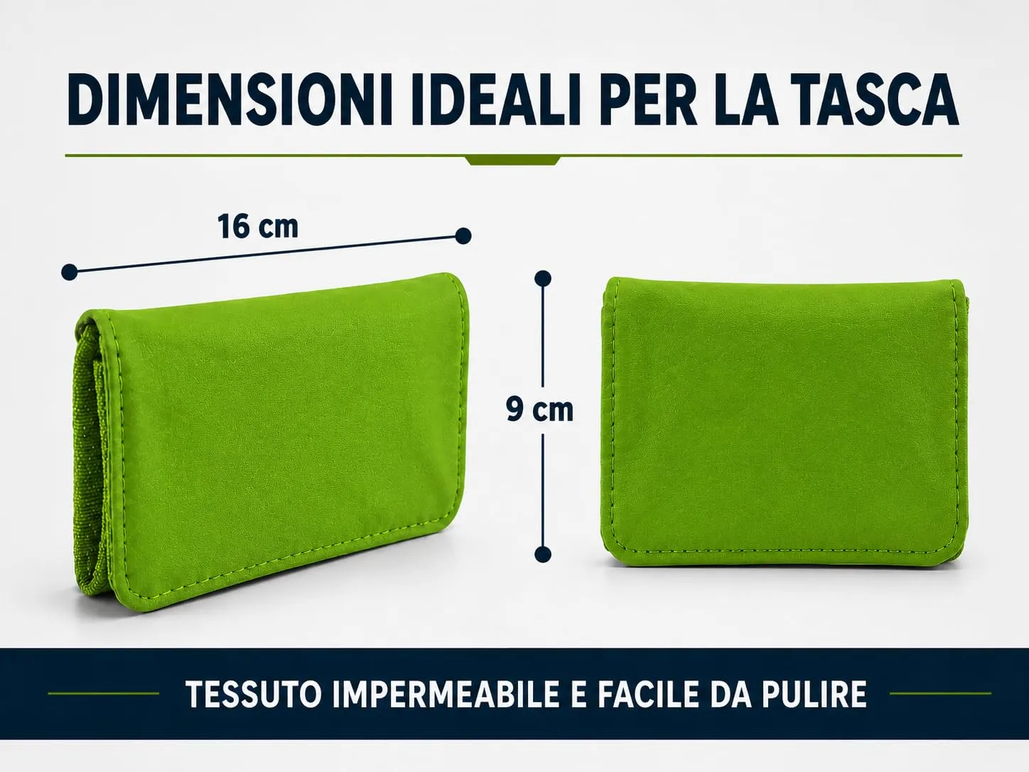 Mialand Porta Tabacco Verde in Similpelle e Tessuto con Porta Cartine, Filtri e Accendino, 16 x 9 cm - immagine 5