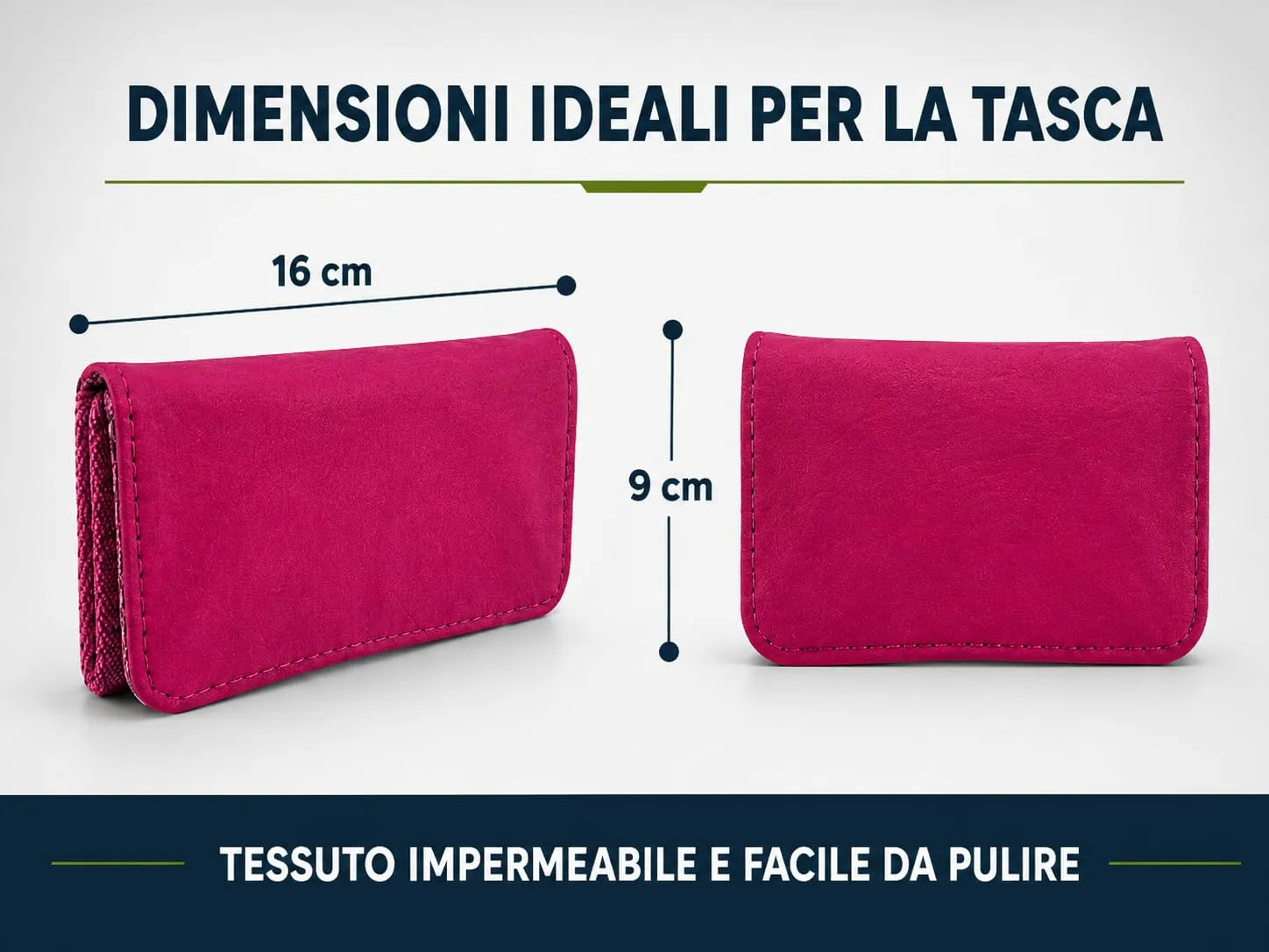 Mialand Porta Tabacco Rosa in Similpelle e Tessuto Impermeabile con Scomparti per Cartine, Filtri e Accendino, 16 x 9 cm - immagine 6