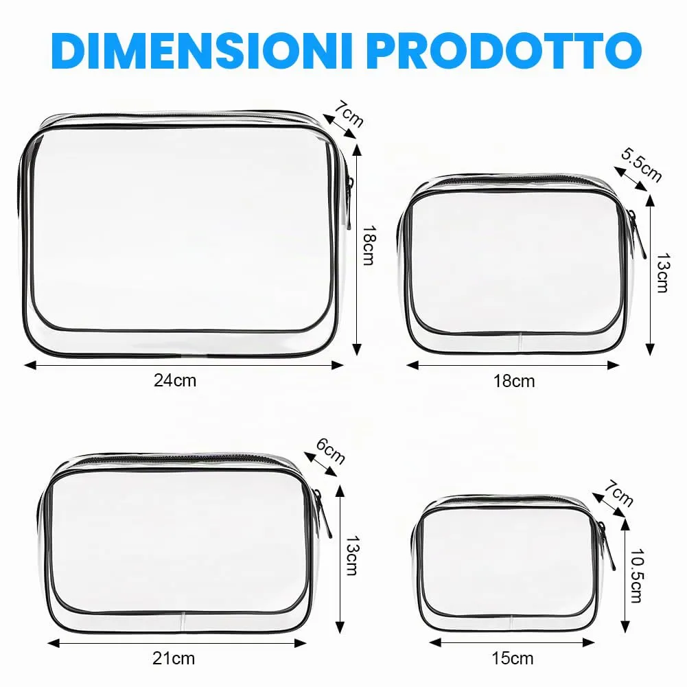 OSDUE Borse da Valigia Trasparenti, Set da 4 Pezzi - immagine 2
