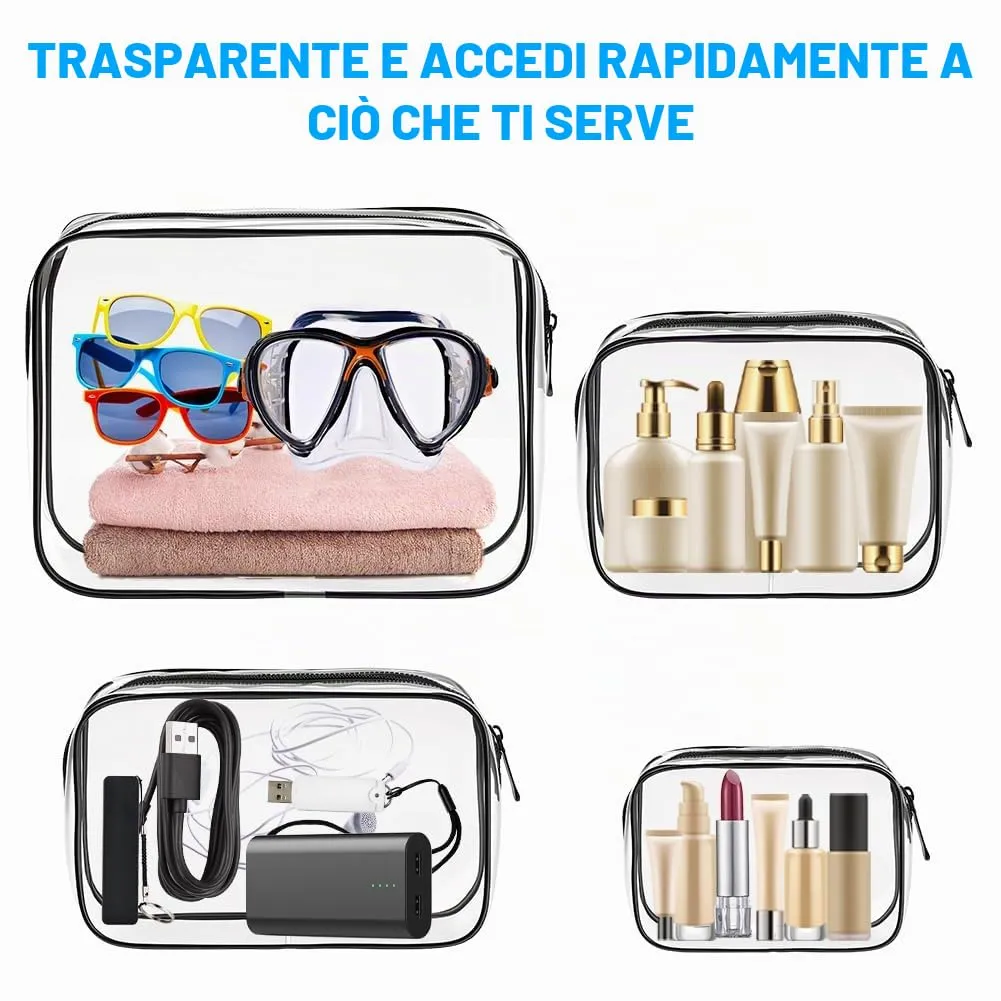 OSDUE Borse da Valigia Trasparenti, Set da 4 Pezzi - immagine 5