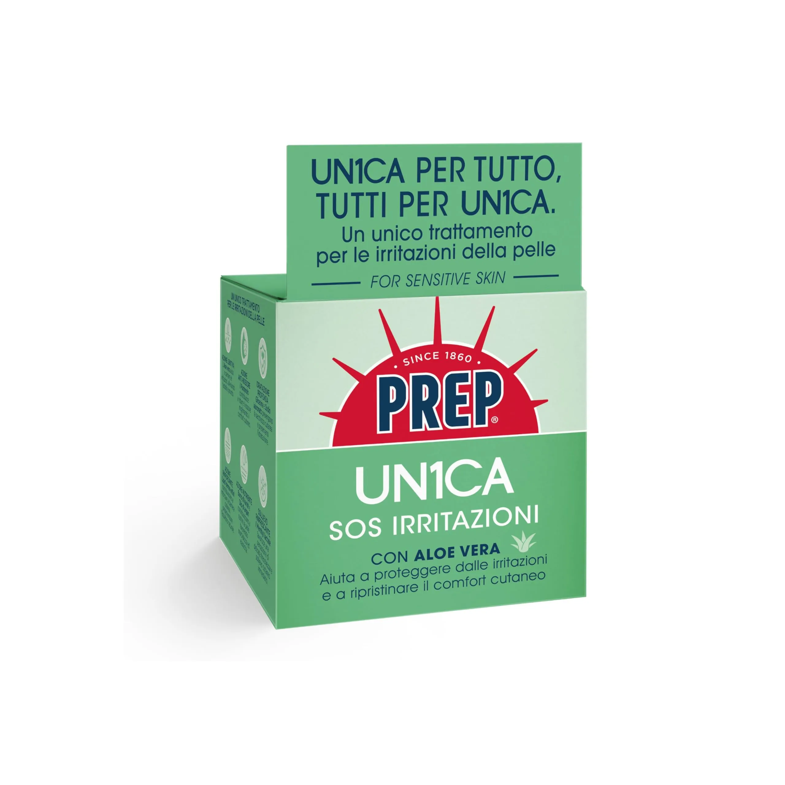 Prep Un1ca SOS Irritazioni Crema Idratante e Lenitiva con Aloe Vera e Glicerina per Pelli Sensibili, 75ml - immagine 1