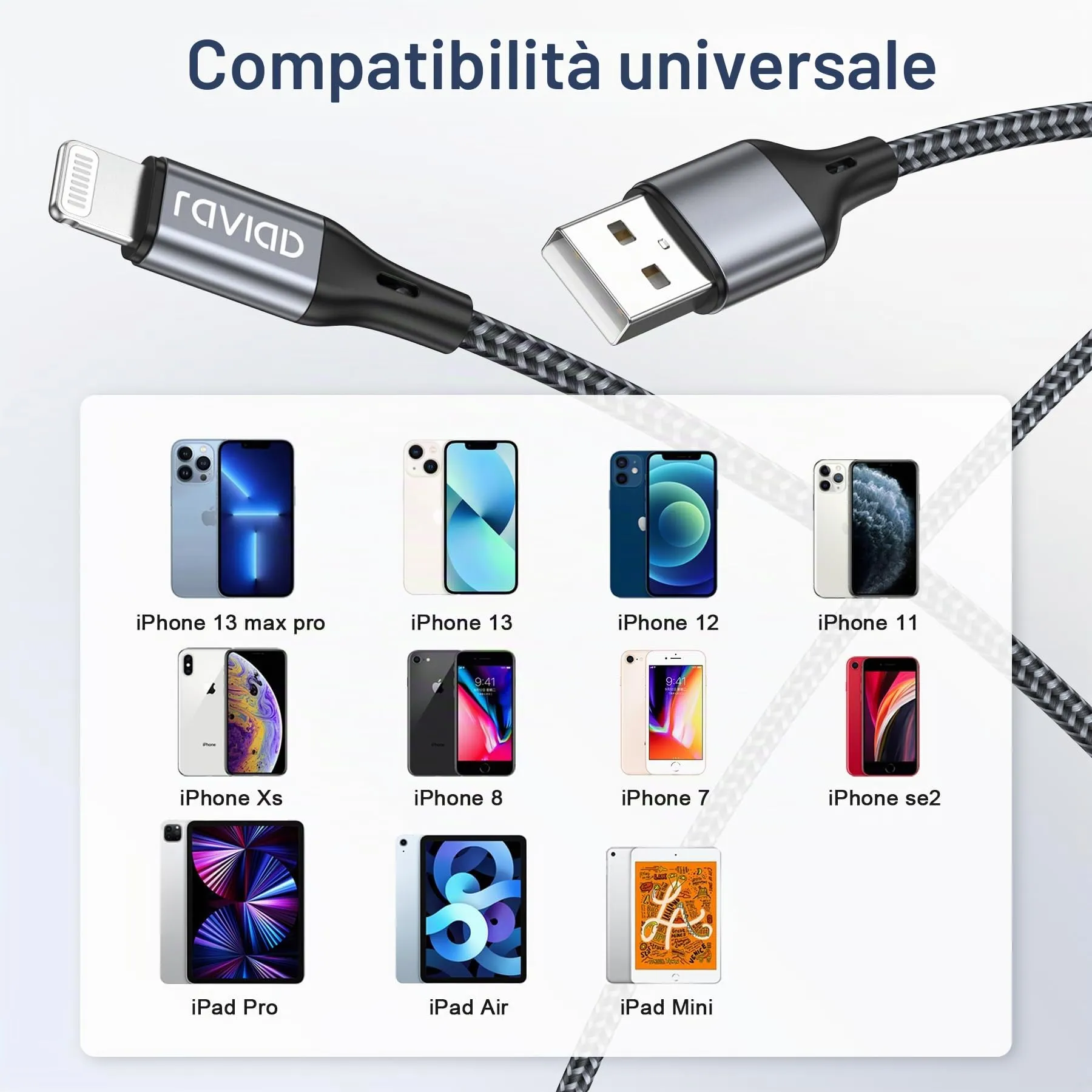 RAVIAD Cavo iPhone 1.2M Certificato MFi Carica Rapida - immagine 7