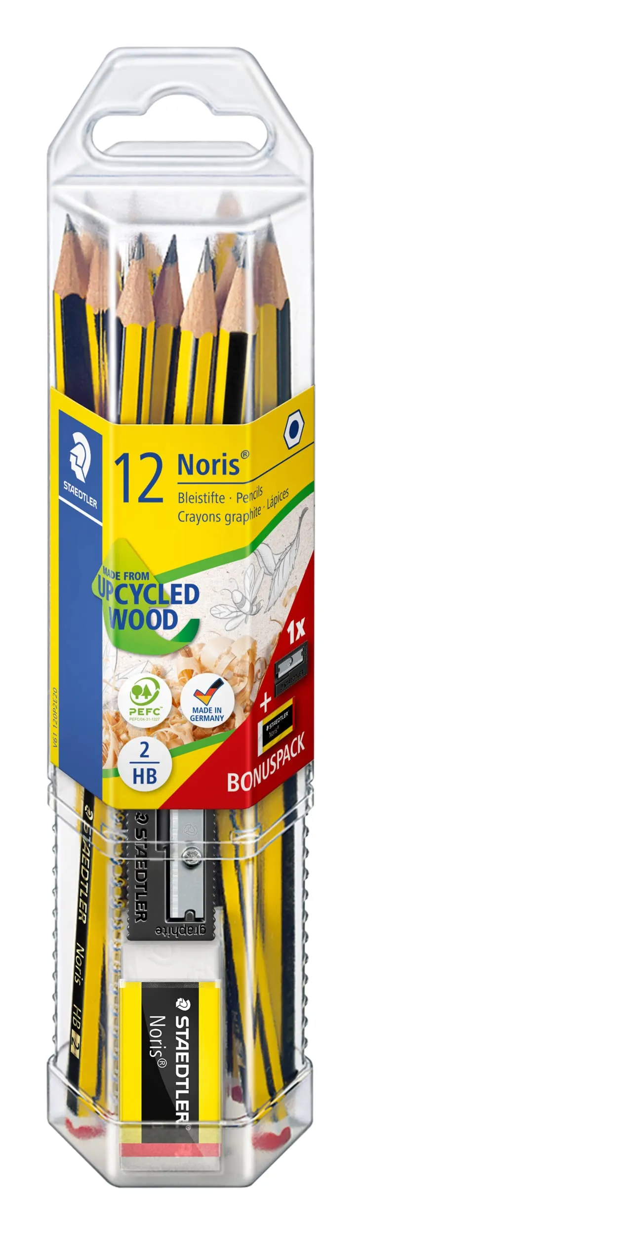 STAEDTLER Noris 120 Set - 12 HB Pencils, Eraser & Sharpener - immagine 1