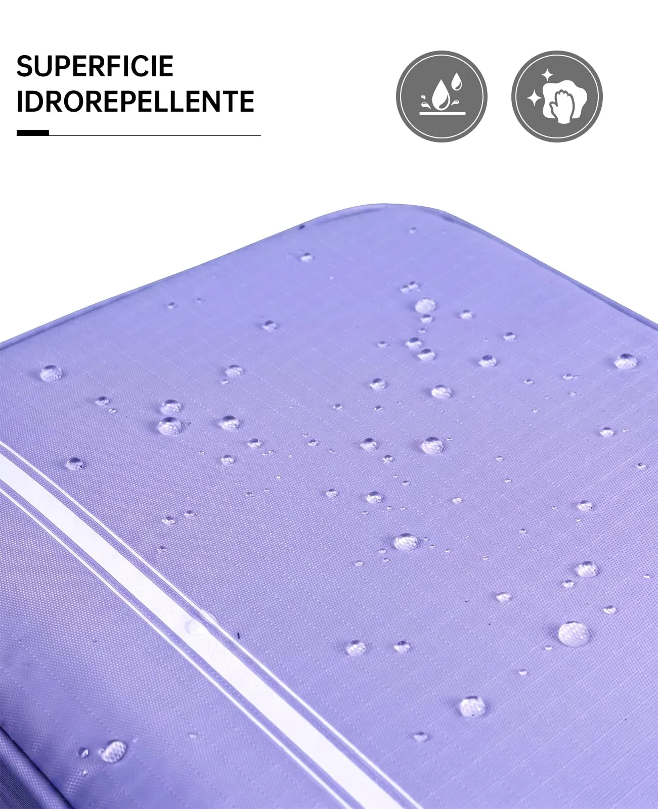 Seaforie Beauty Case da Viaggio per Uomo e Donna, Viola, 28,5 * 19,3 * 12,3 cm - immagine 5