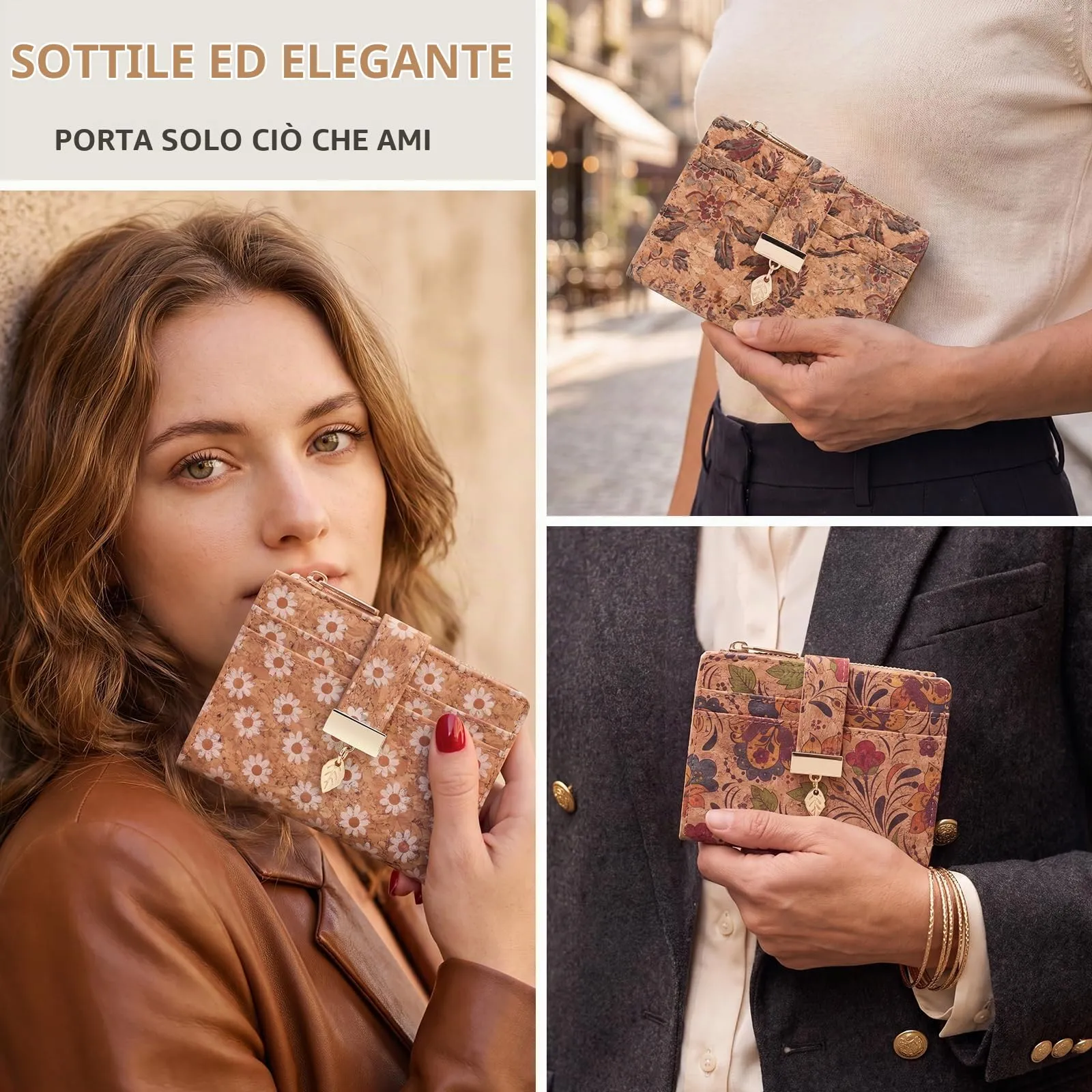 Pomelo Best Piccolo Portafoglio Donna con Zip, Scomparti per Carte e Finestra Porta Documenti (Splendore Fiorito) - immagine 6