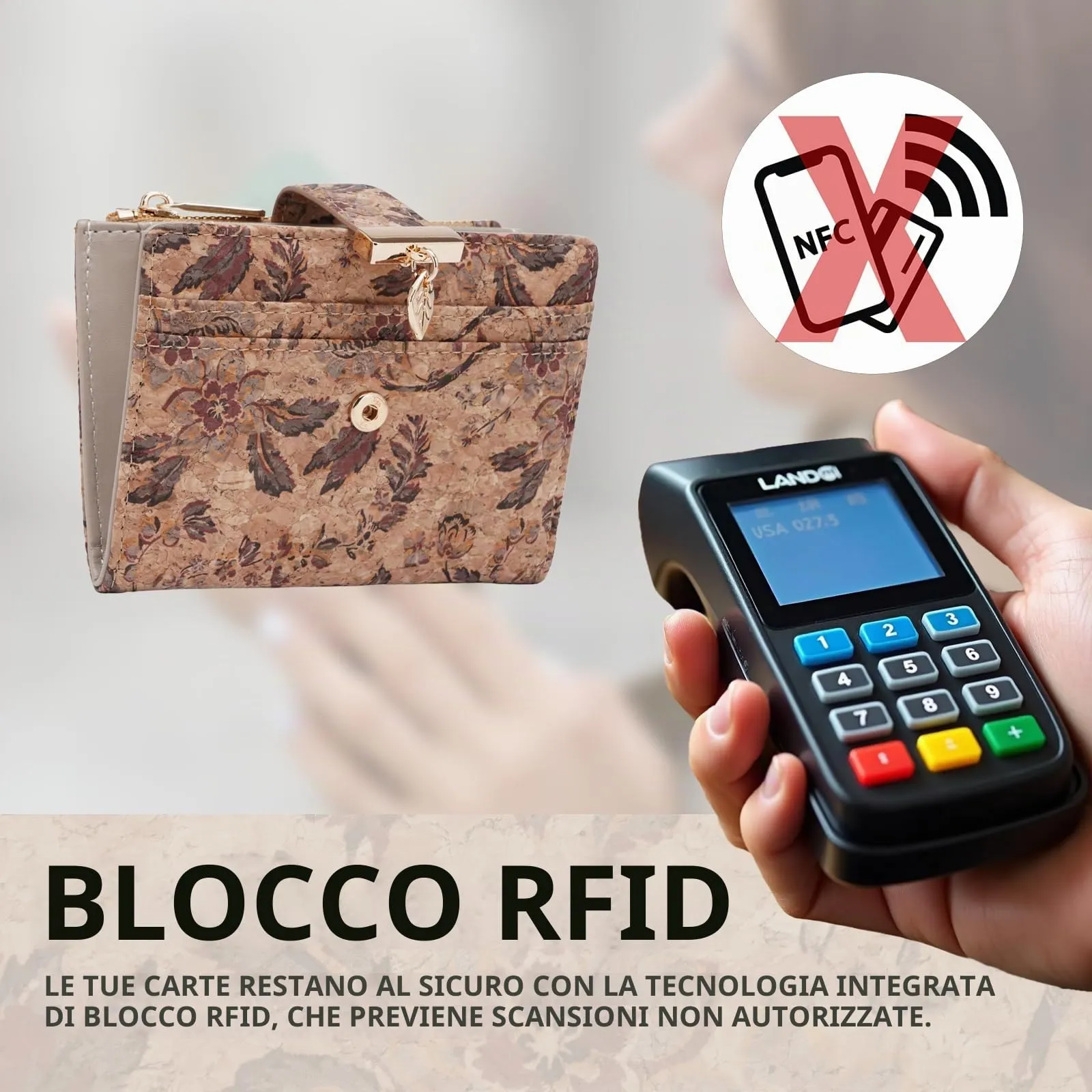 Pomelo Best Portafoglio Donna Compatto con Zip (Fiori Violetti) - immagine 3