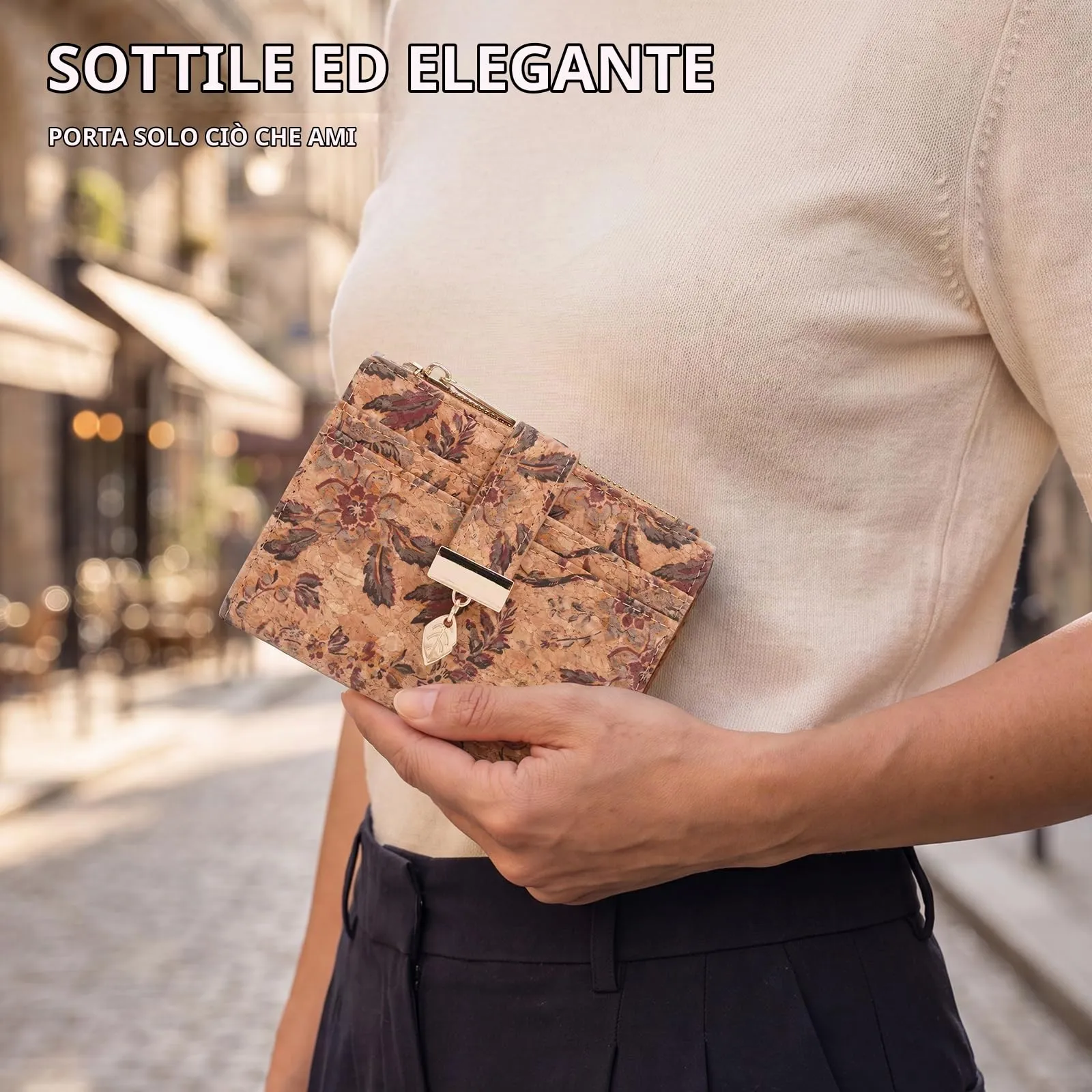 Pomelo Best Portafoglio Donna Compatto con Zip (Fiori Violetti) - immagine 6