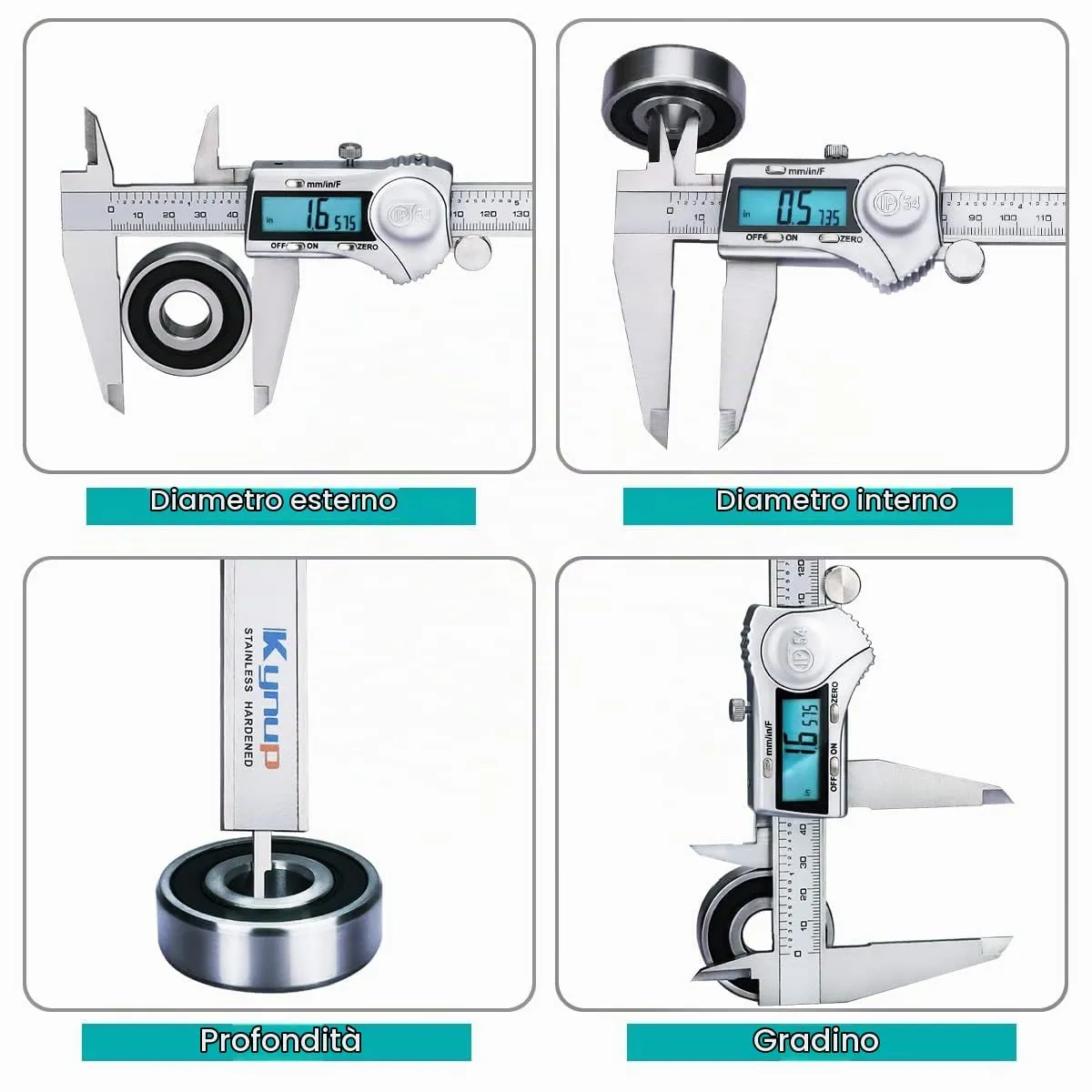Kynup Calibro Digitale 300 mm in Acciaio Inox IP54 - immagine 5