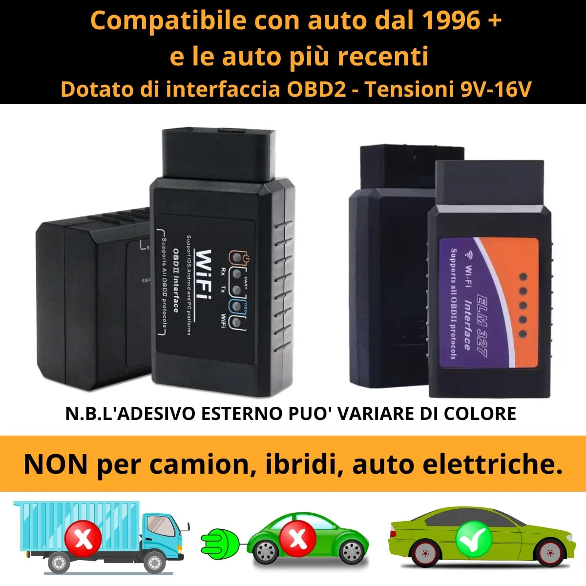 soleilx OBD2 WiFi ELM327 Scanner Diagnostica Auto per iOS Android Windows - immagine 2