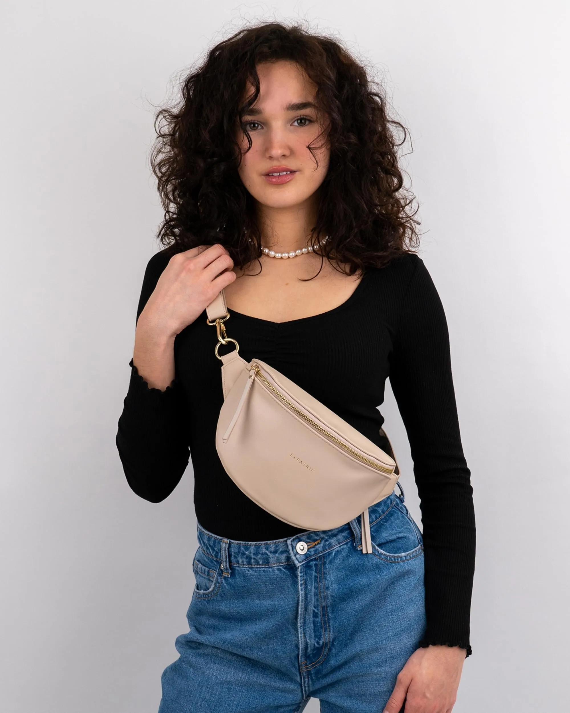 Expatrié Alice Small Marsupio Donna Beige in Pelle Vegana - immagine 2