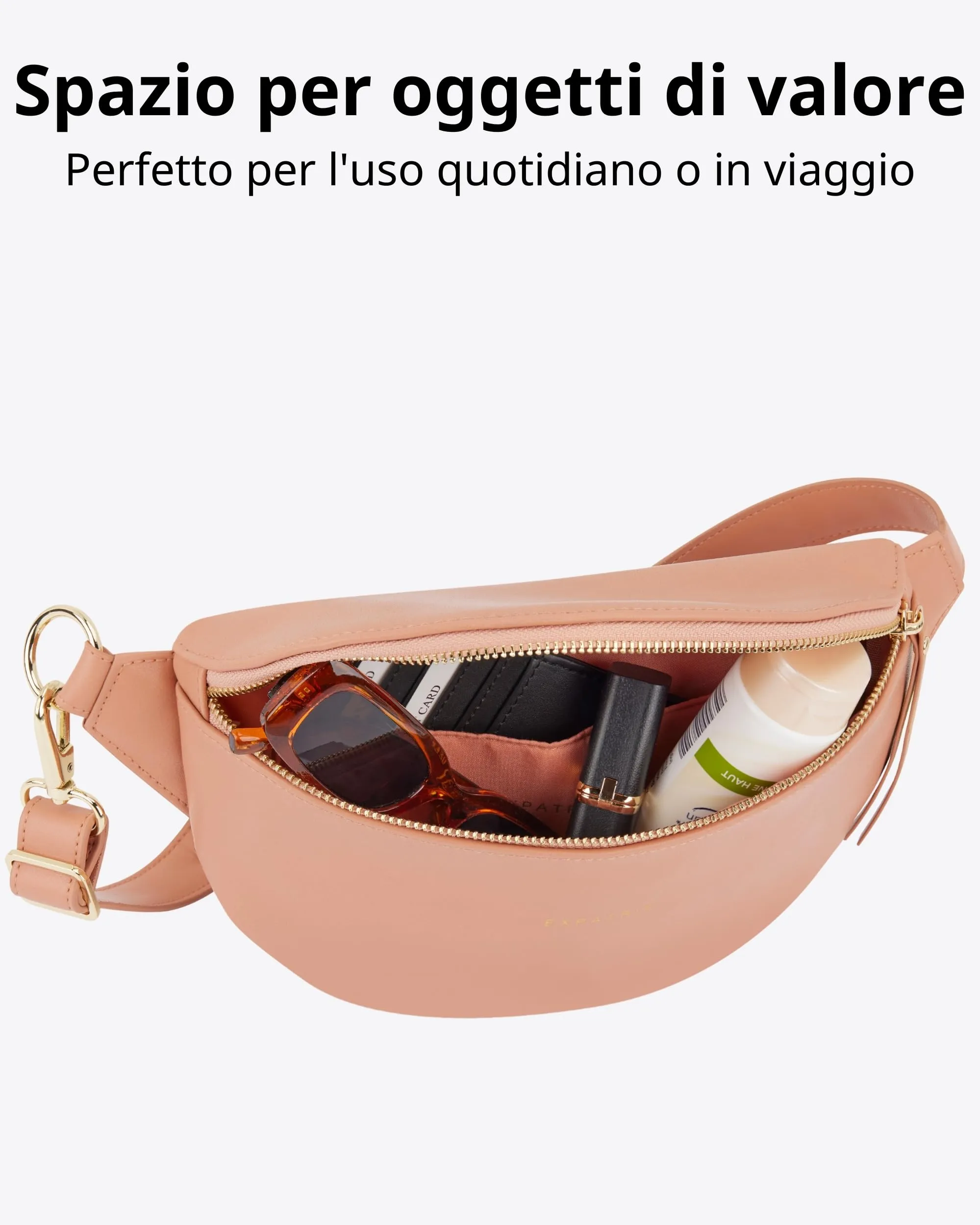 Expatrié Alice Small Marsupio Donna Rosa in Pelle Vegana - immagine 5