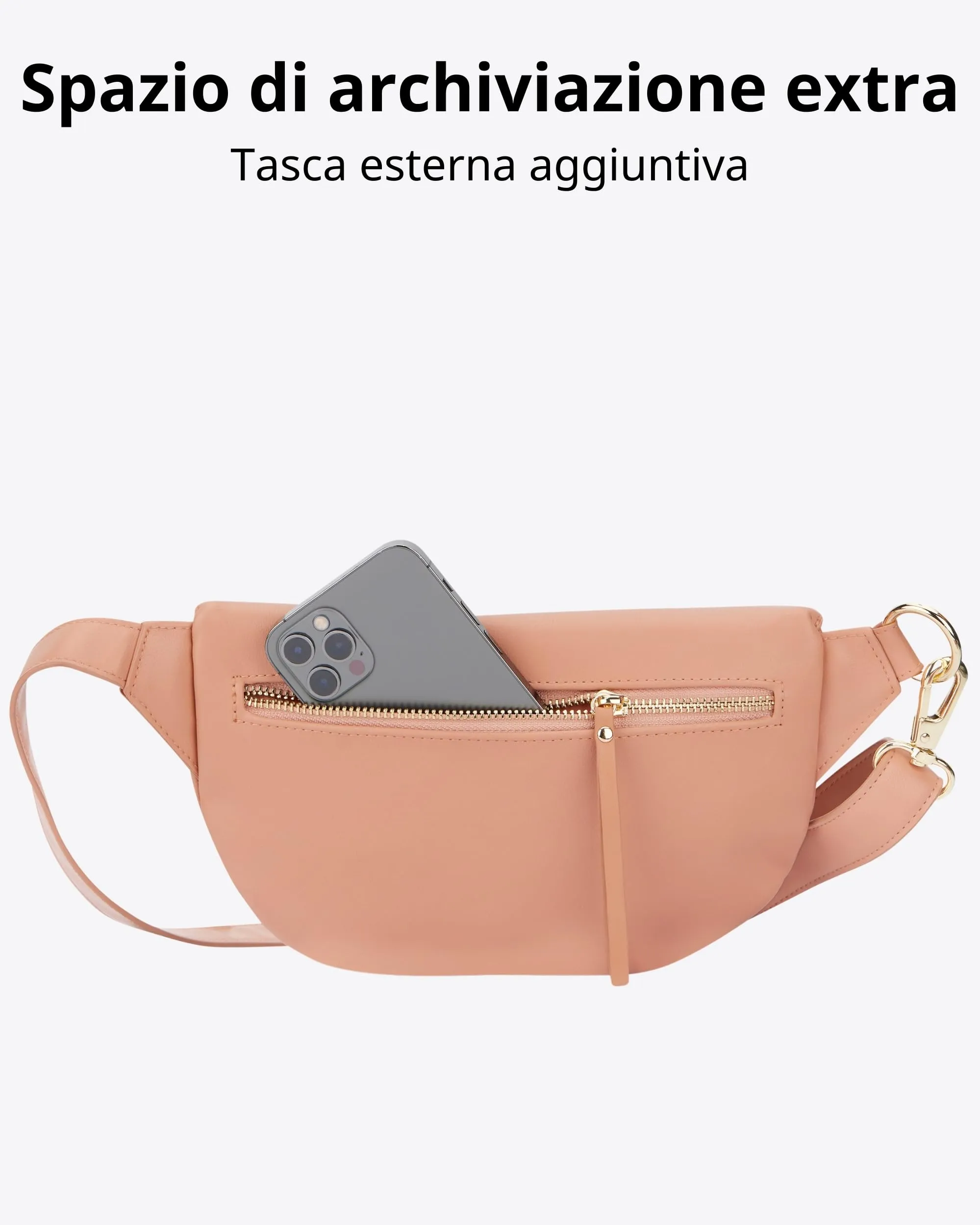 Expatrié Alice Small Marsupio Donna Rosa in Pelle Vegana - immagine 6