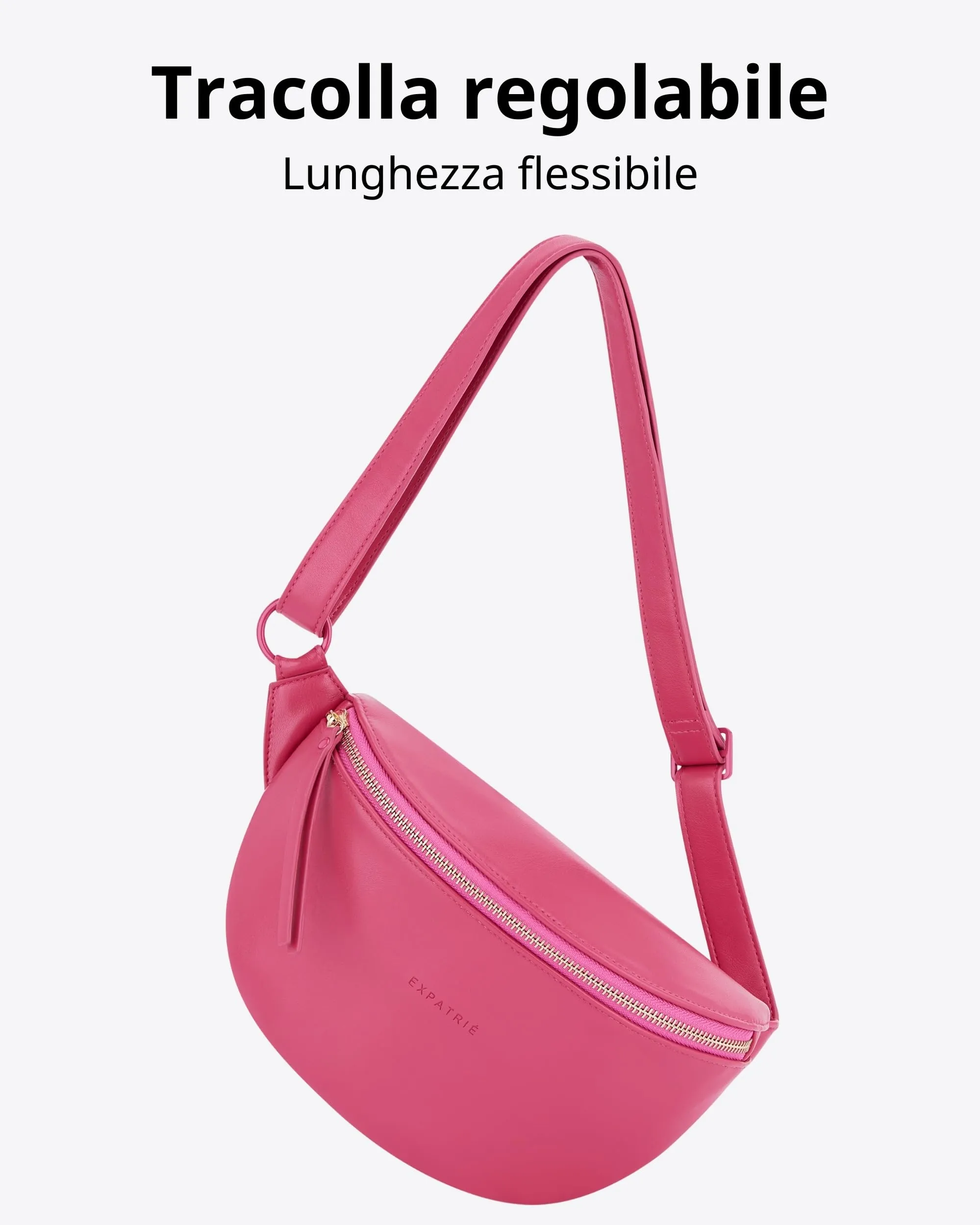 Expatrié Alice Small Marsupio Donna Pink in Pelle Vegana - immagine 3