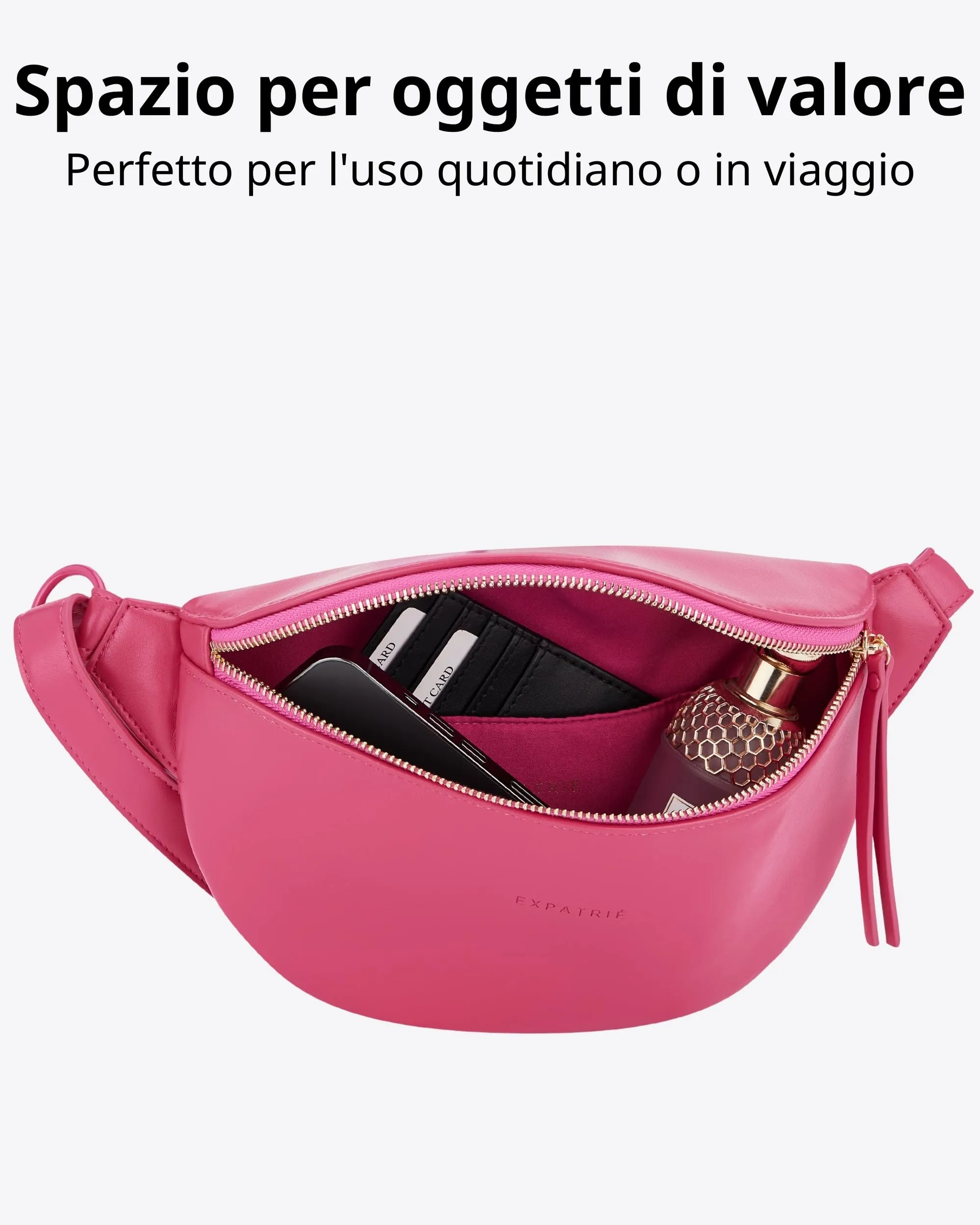 Expatrié Alice Small Marsupio Donna Pink in Pelle Vegana - immagine 4