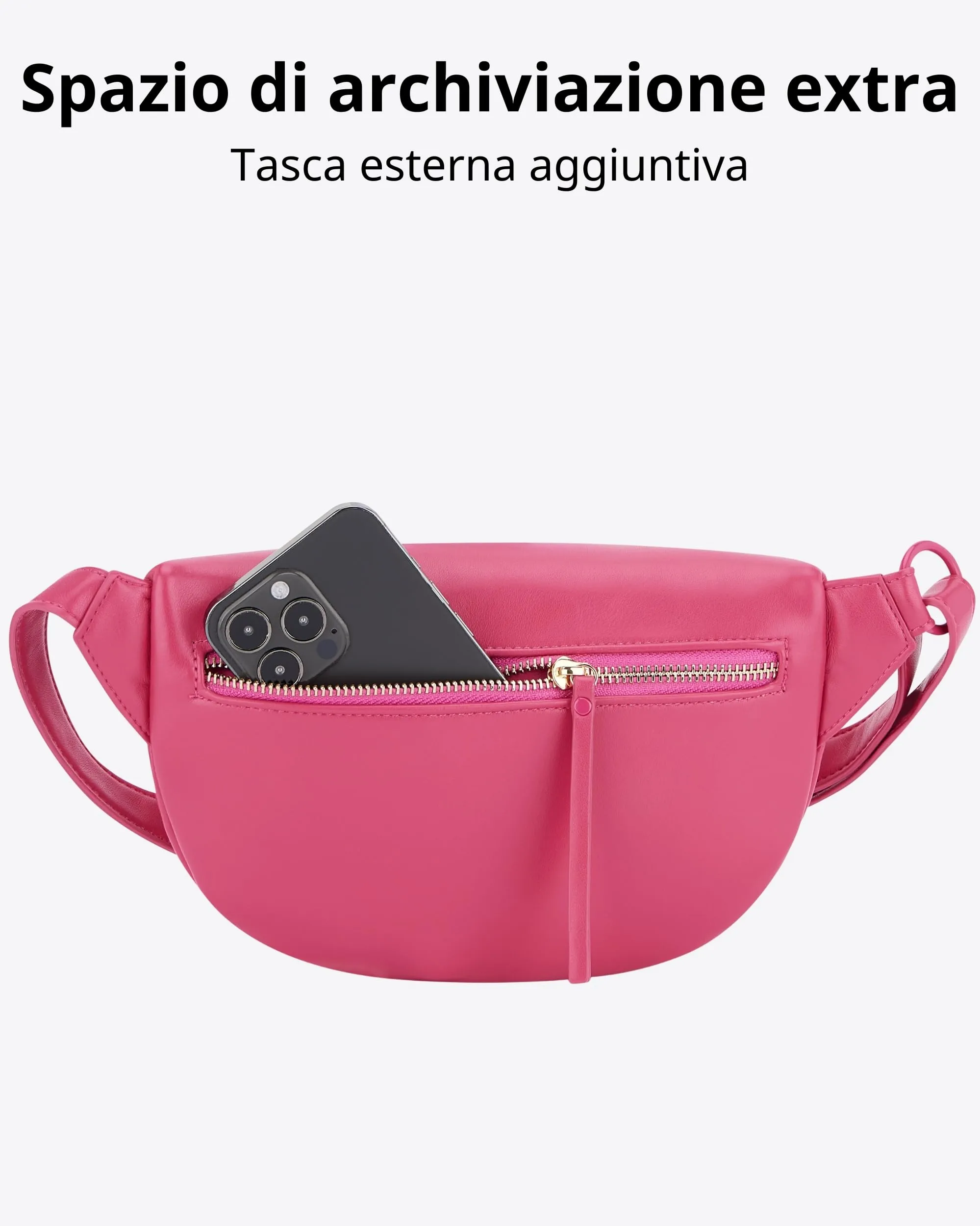 Expatrié Alice Small Marsupio Donna Pink in Pelle Vegana - immagine 5