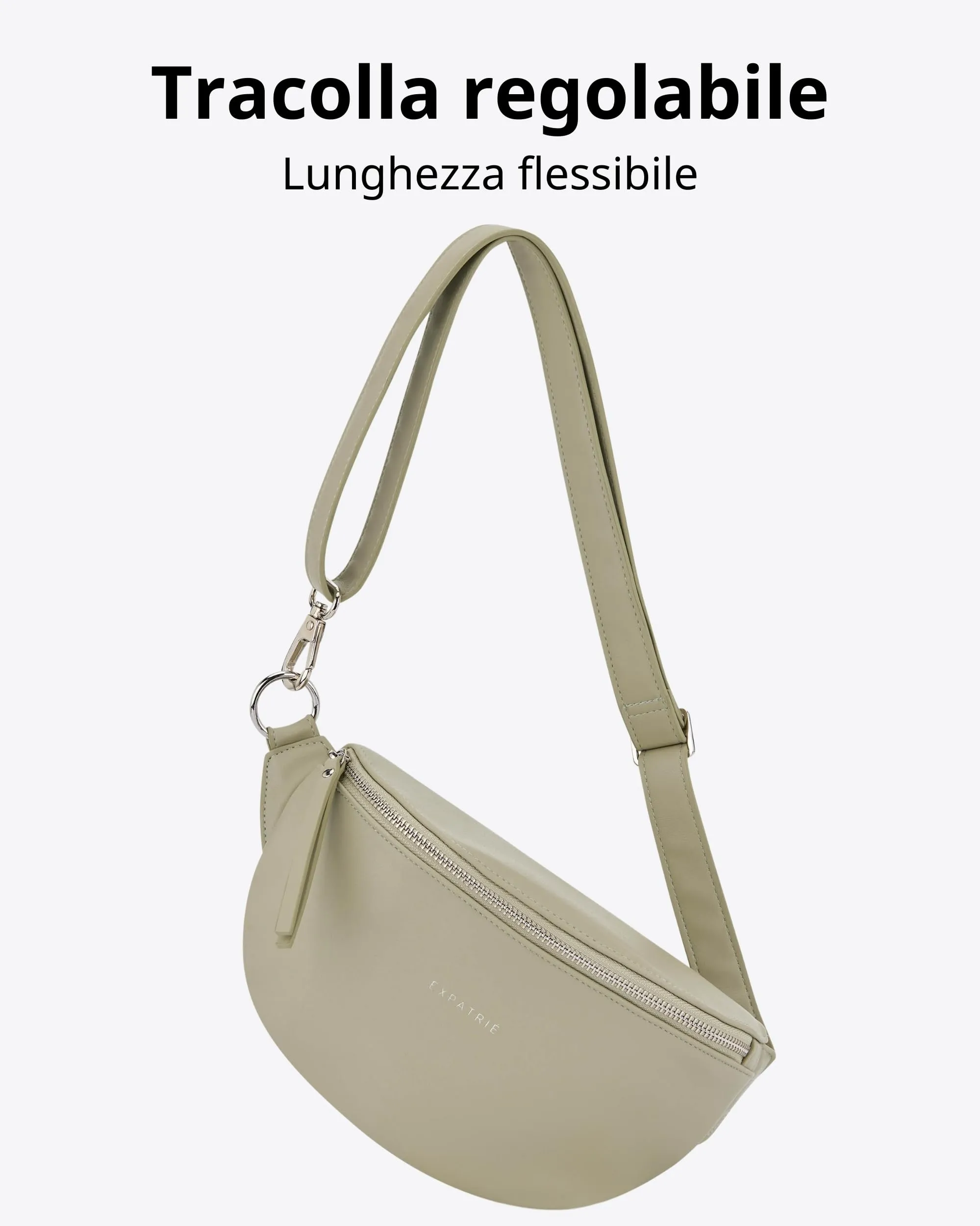 Expatrié Alice Small Marsupio Donna in Pelle Vegana, Verde - immagine 5