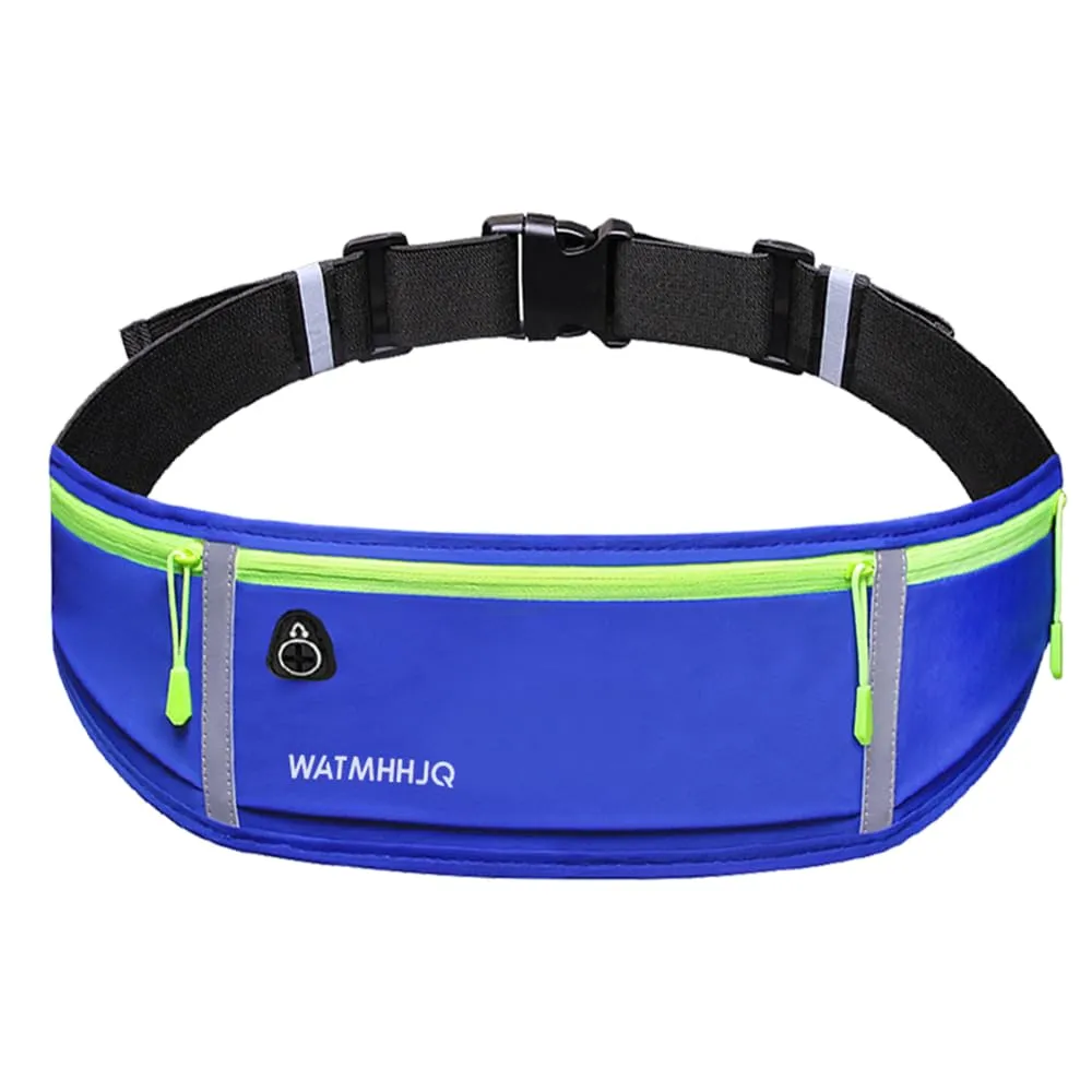 WATMHHJQ Marsupio da Corsa Impermeabile a 3 Tasche per Cellulare, Blu - immagine 9