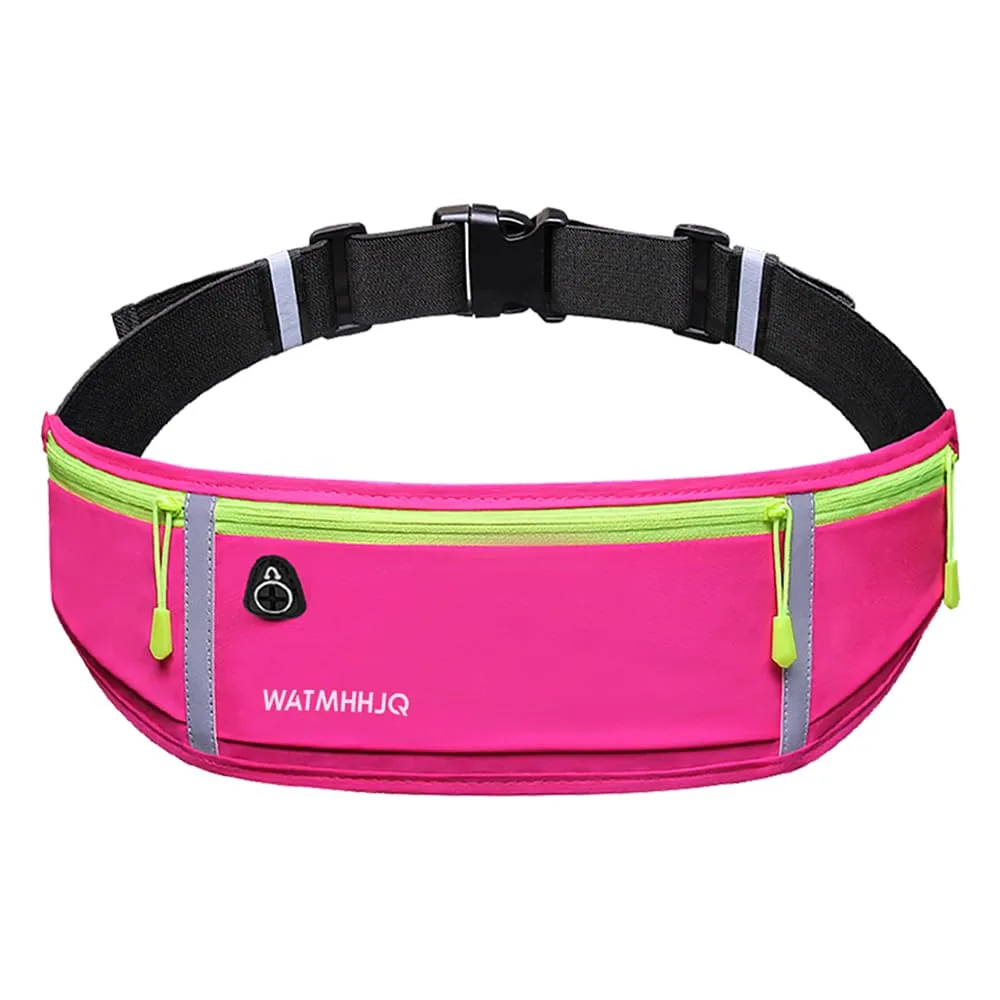 WATMHHJQ Marsupio da Corsa Impermeabile a 3 Tasche per Cellulare, Rosa - immagine 9