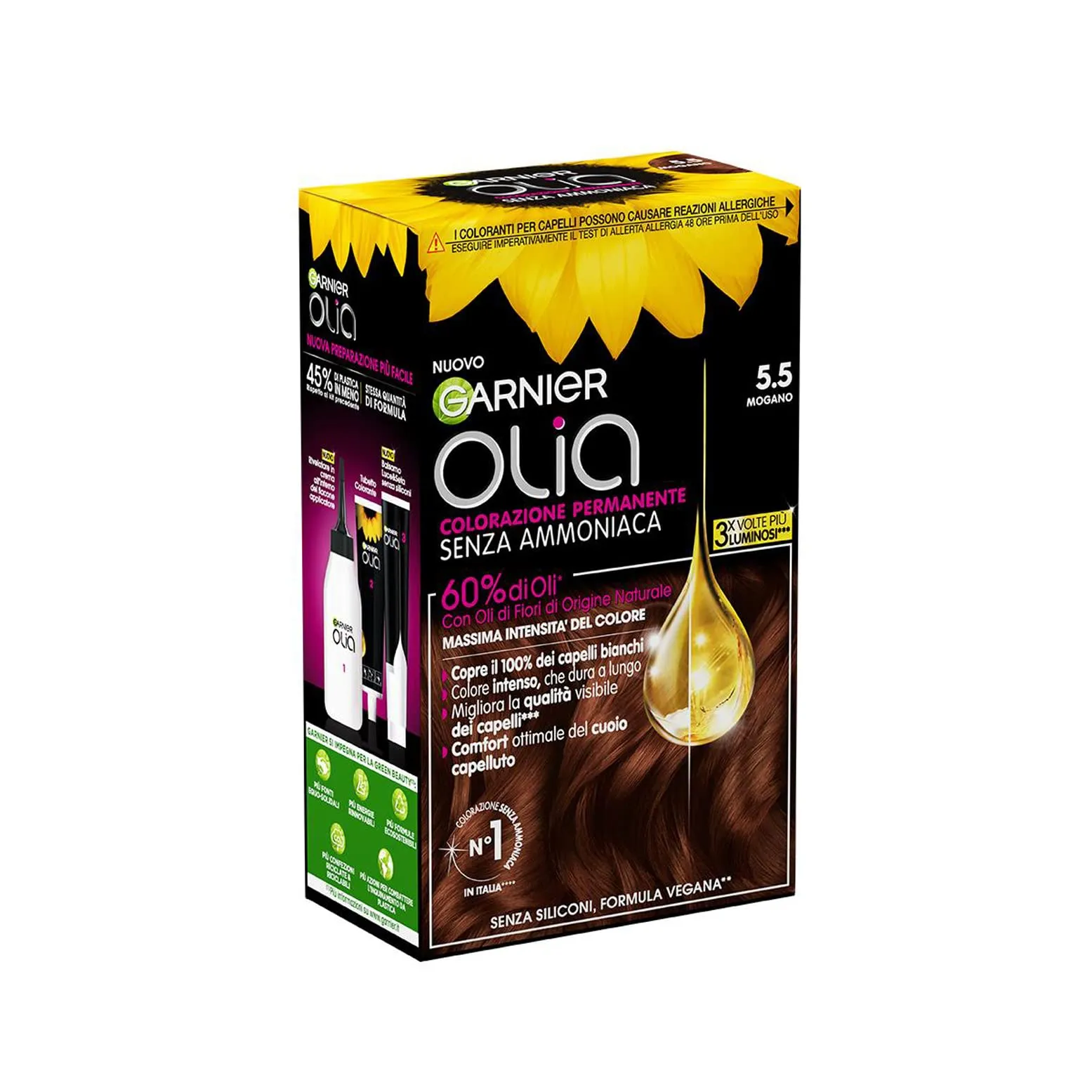 Garnier Olia Colorazione Permanente Senza Ammoniaca, Mogano - immagine 2