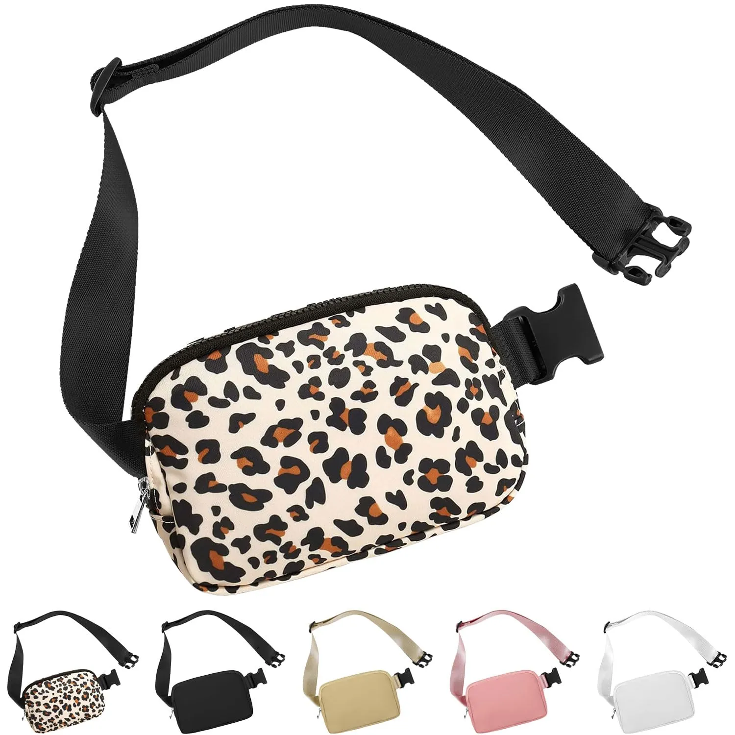 Favuit Mini Marsupio da Donna a Tracolla, Stampa Leopardata, Taglia Unica - immagine 1