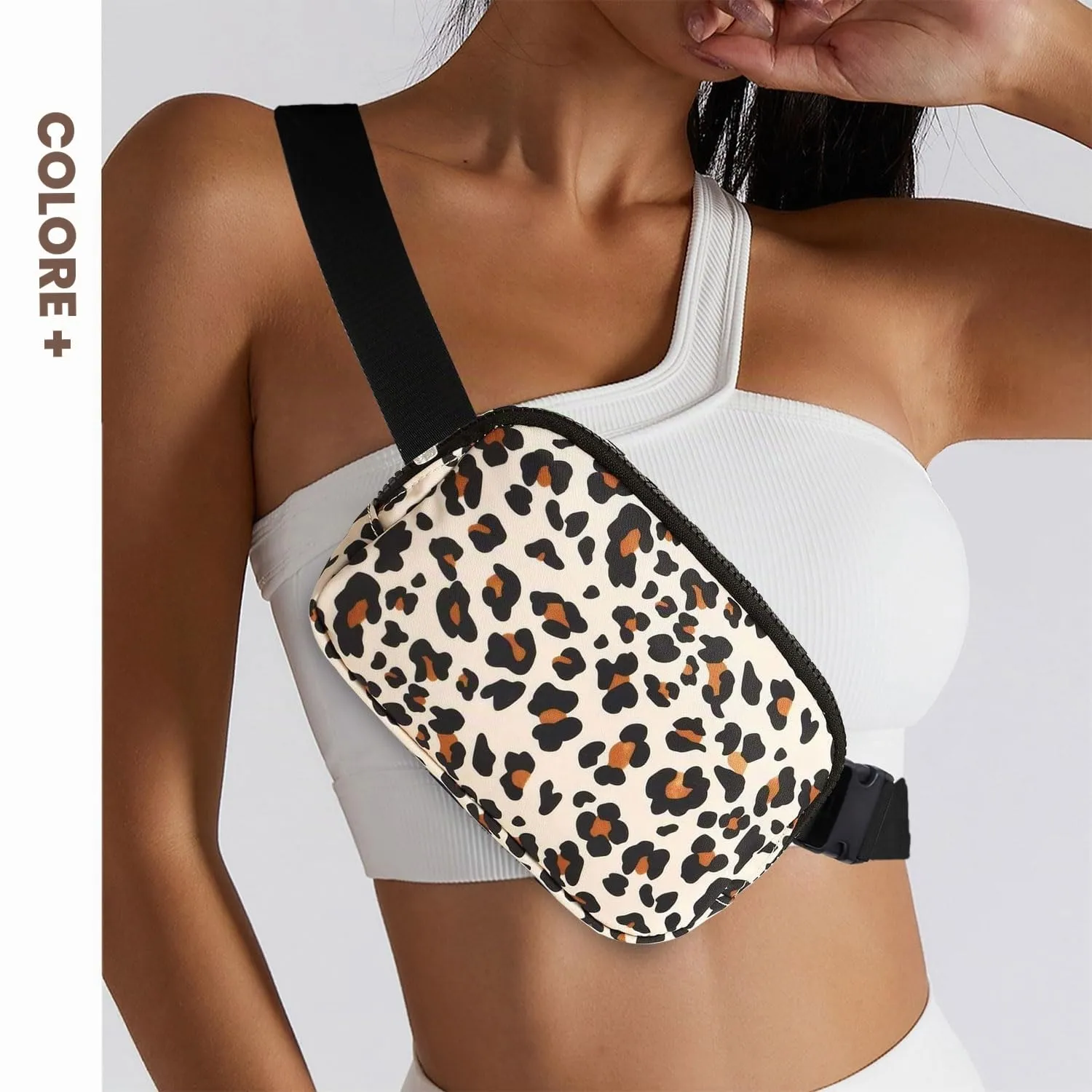 Favuit Mini Marsupio da Donna a Tracolla, Stampa Leopardata, Taglia Unica - immagine 3
