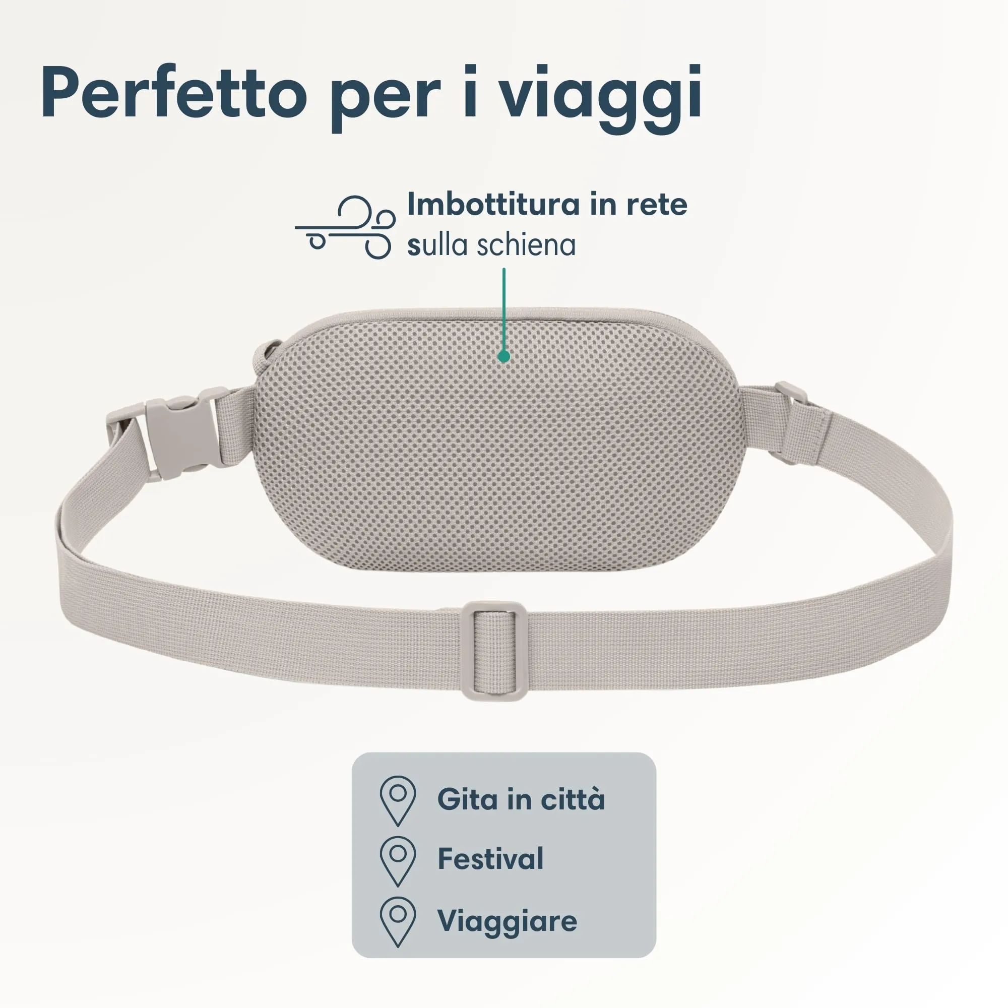 Larkson Helge Borsa da Petto Beige - Marsupio a Tracolla con Blocco RFID e Passanti Antifurto - immagine 6