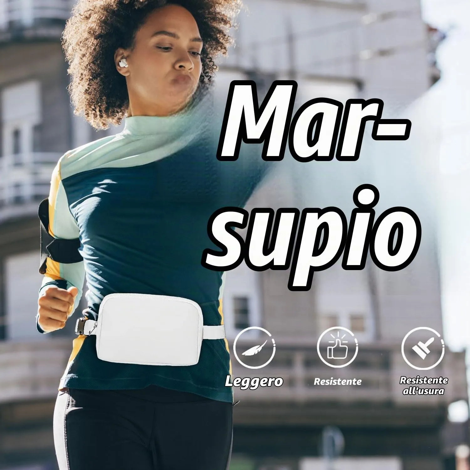 Favuit Mini Marsupio a Tracolla, Bianco, Taglia Unica - immagine 2