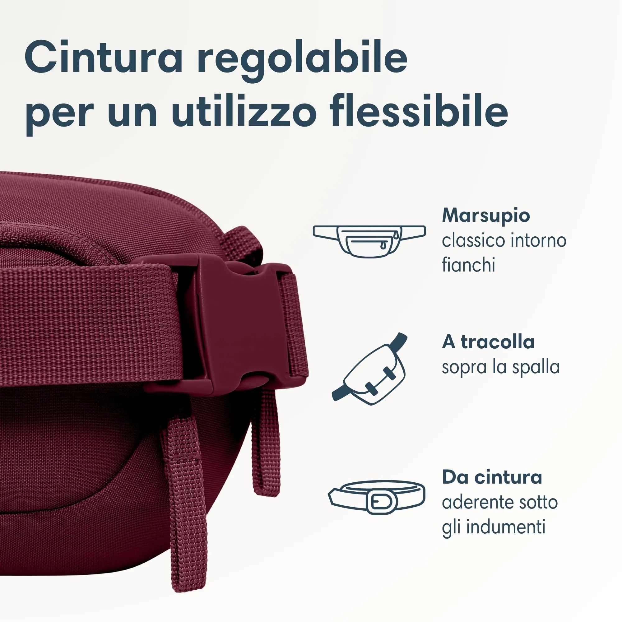 Larkson Helge Borsa da Petto Unisex Rosso - Marsupio a Tracolla con Blocco RFID e Antifurto - immagine 7