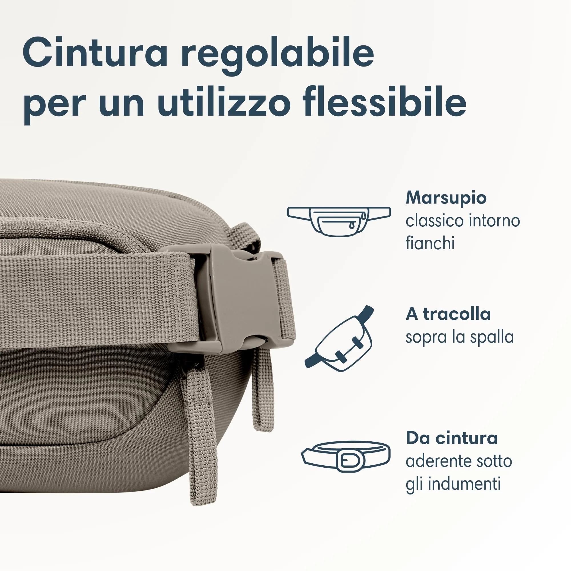 Larkson Helge Marsupio Borsa a Tracolla Grigio con Blocco RFID e Passanti Antifurto - immagine 7