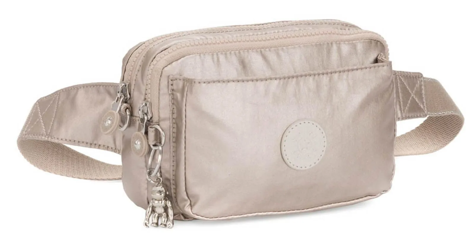 Kipling Abanu Borsa a tracolla trasformabile in marsupio, Metallic Glow (Argento) - immagine 3