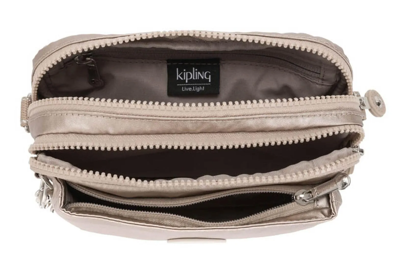 Kipling Abanu Borsa a tracolla trasformabile in marsupio, Metallic Glow (Argento) - immagine 5