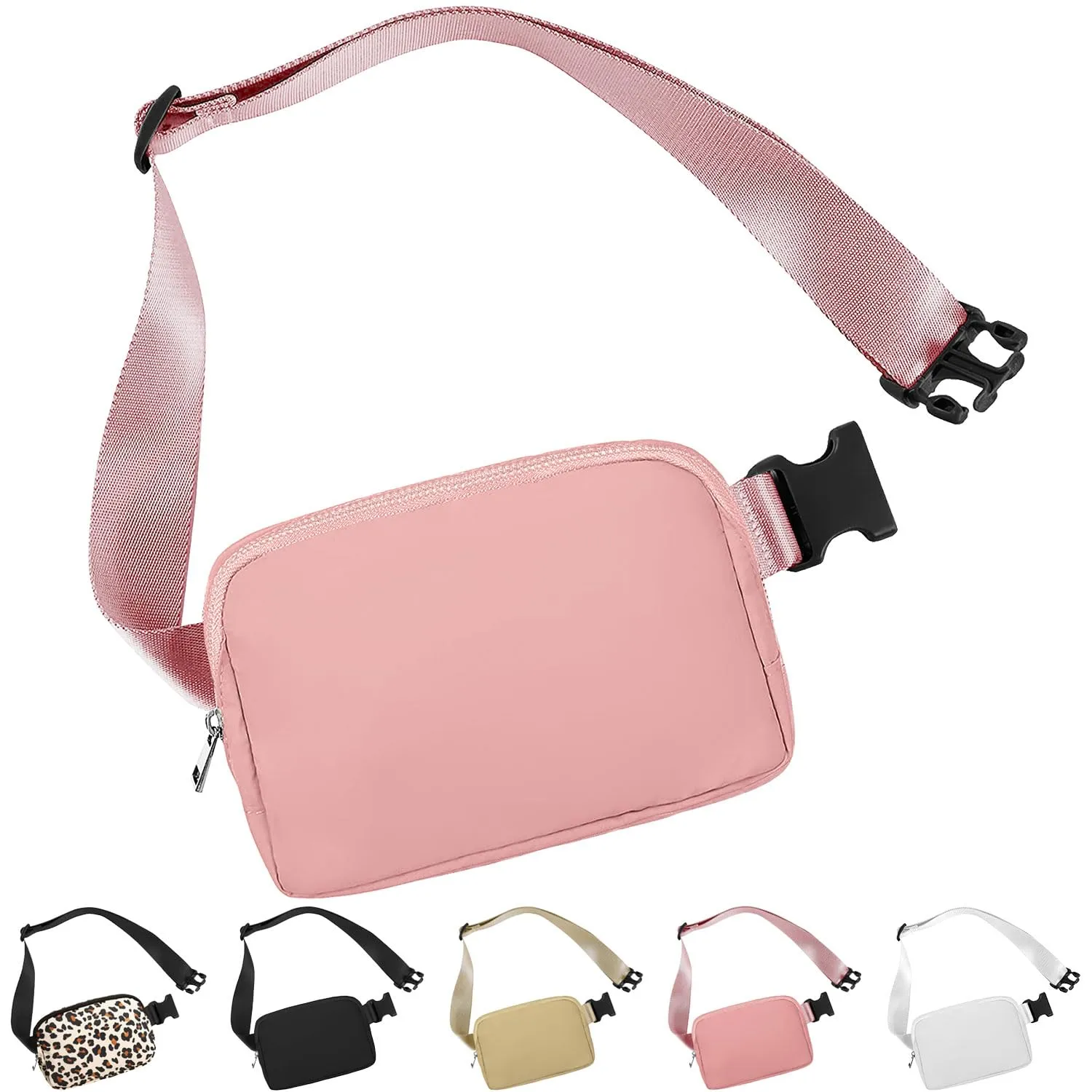 Favuit Marsupio Unisex Sportivo Regolabile, Rosa, Taglia Unica - immagine 1