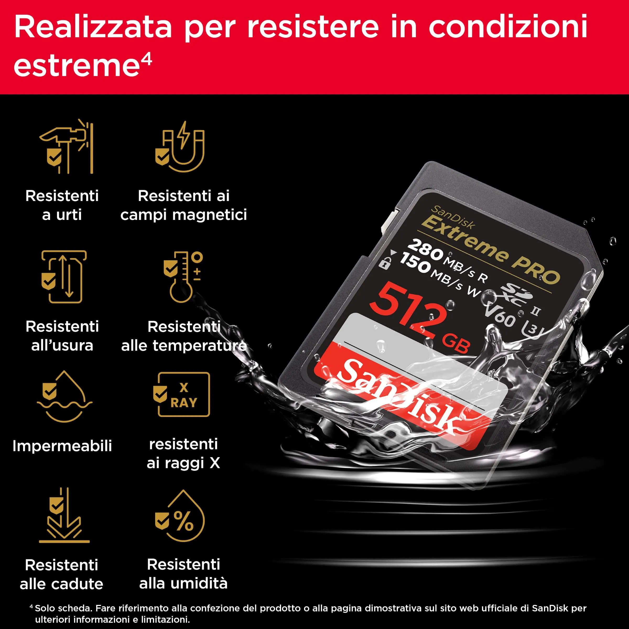 SanDisk Extreme PRO 512GB SDXC UHS-II Class 10 U3 V60 - immagine 5