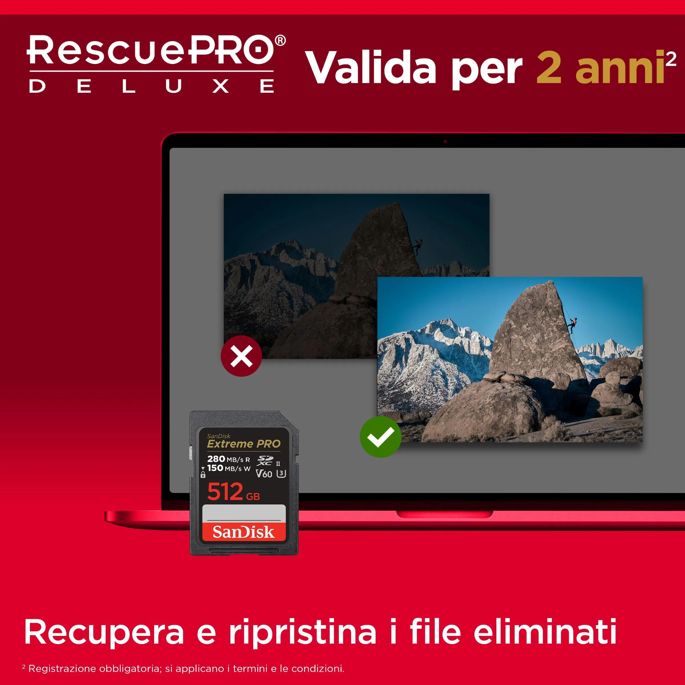 SanDisk Extreme PRO 512GB SDXC UHS-II Class 10 U3 V60 - immagine 6