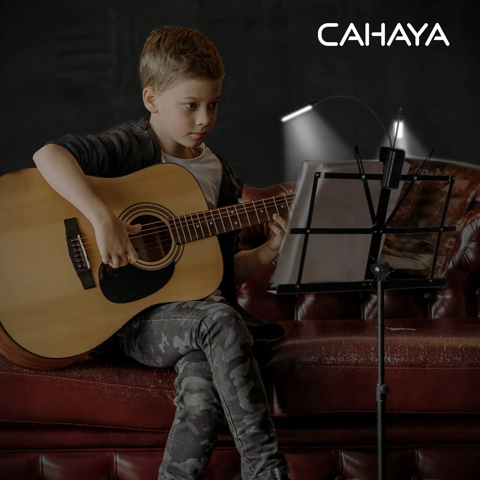 CAHAYA Supporto Pieghevole 2-in-1 per Spartiti e Libri con Luce a LED e Borsa per il Trasporto - immagine 7