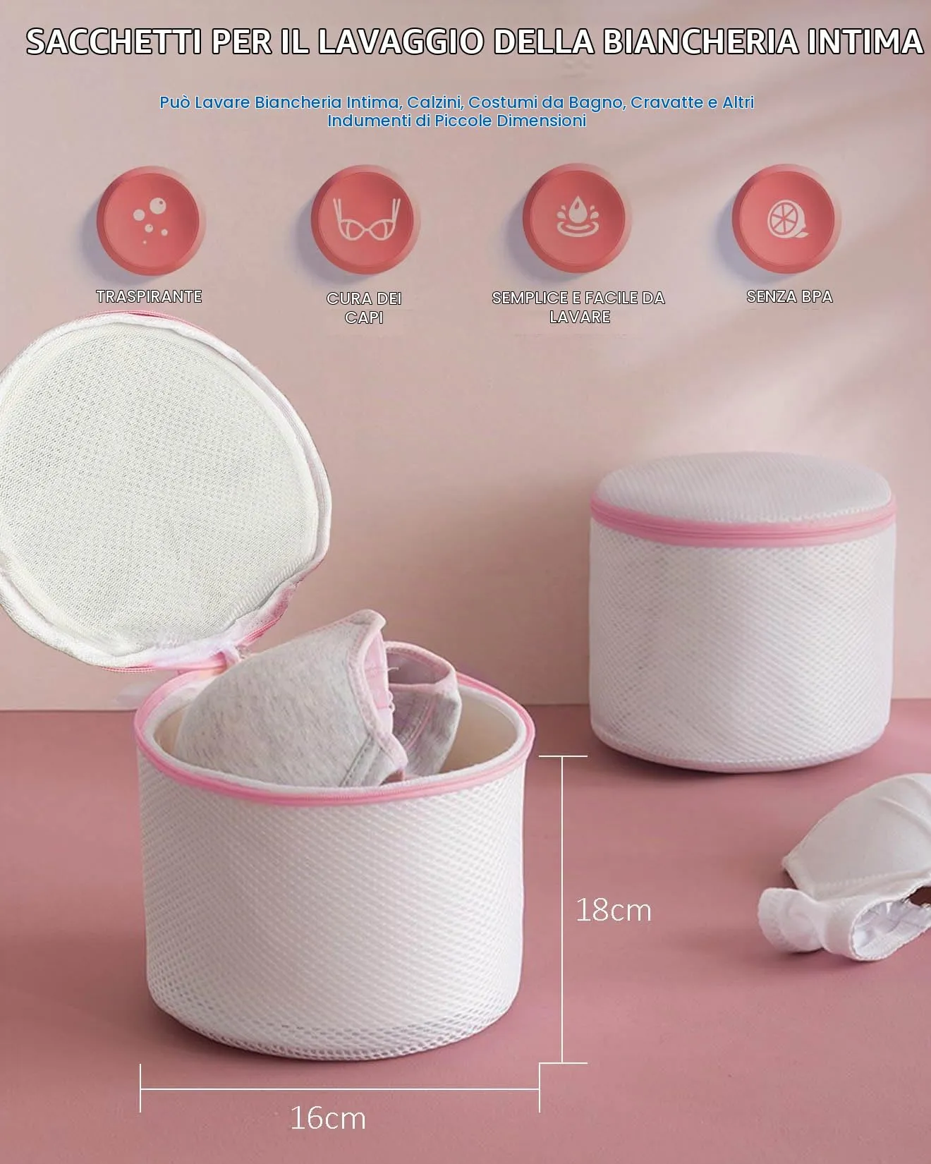 Dmjia Proteggi Reggiseno per Lavatrice con Cerniera Nascosta, 3 Pezzi - immagine 2