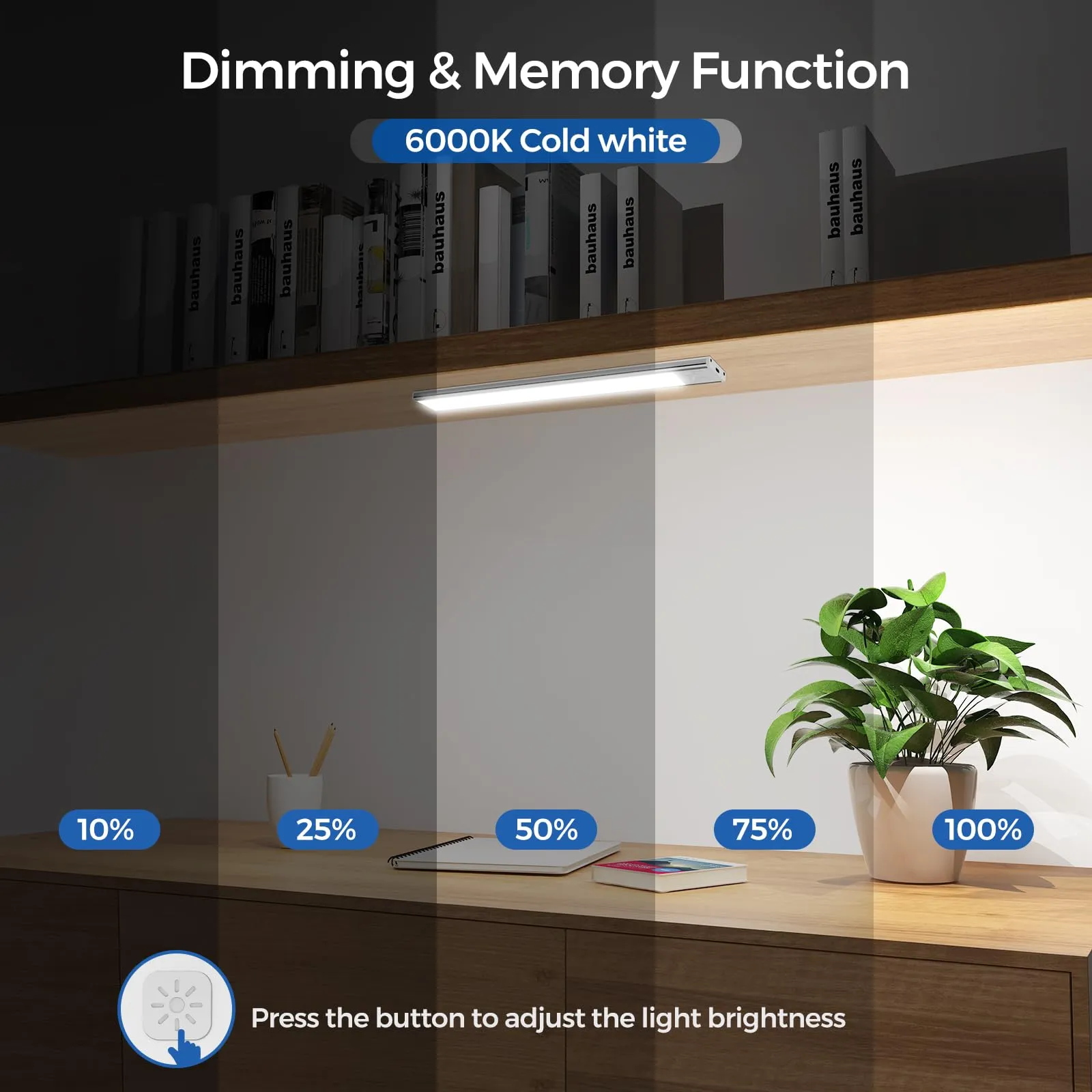 OUILA Luce Armadio LED con Sensore di Movimento, 31cm-2Pcs, Ricaricabile USB-C, 6500K - immagine 6